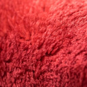Designteppich Shaggy Teppich weicher Wohnzimmer Hochflor Badezimmer waschbar rot, Teppich-Traum, rechteckig, Höhe: 18 mm