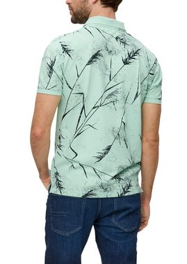 s.Oliver Kurzarmshirt Poloshirt mit All-over-Print Blende