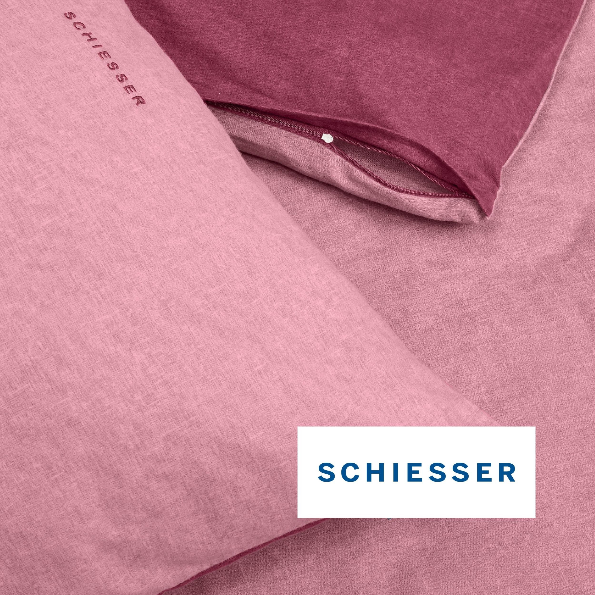 Schiesser Wendebettwäsche Doubleface aus weicher Baumwolle mit edlem Melangeeffekt, Feinbiber, 2 teilig, ab Größe 135x200 cm erhältlich, OEKO-TEX® MADE IN GREEN – Bild 4 von 5