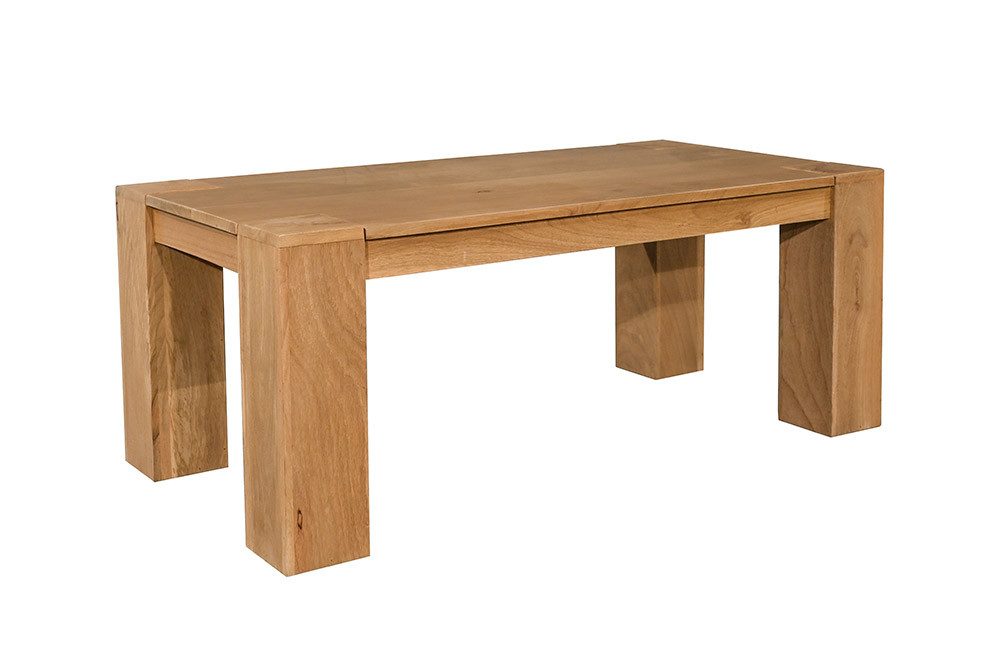 riess-ambiente Couchtisch MAKASSAR 100cm beige - Massivholz, lackiert, natürliche Holzmaserung (Einzelartikel, 1-St), Mangoholz-Tisch mit Landhaus-Flair – ideal für Sofa & Wohnbereich