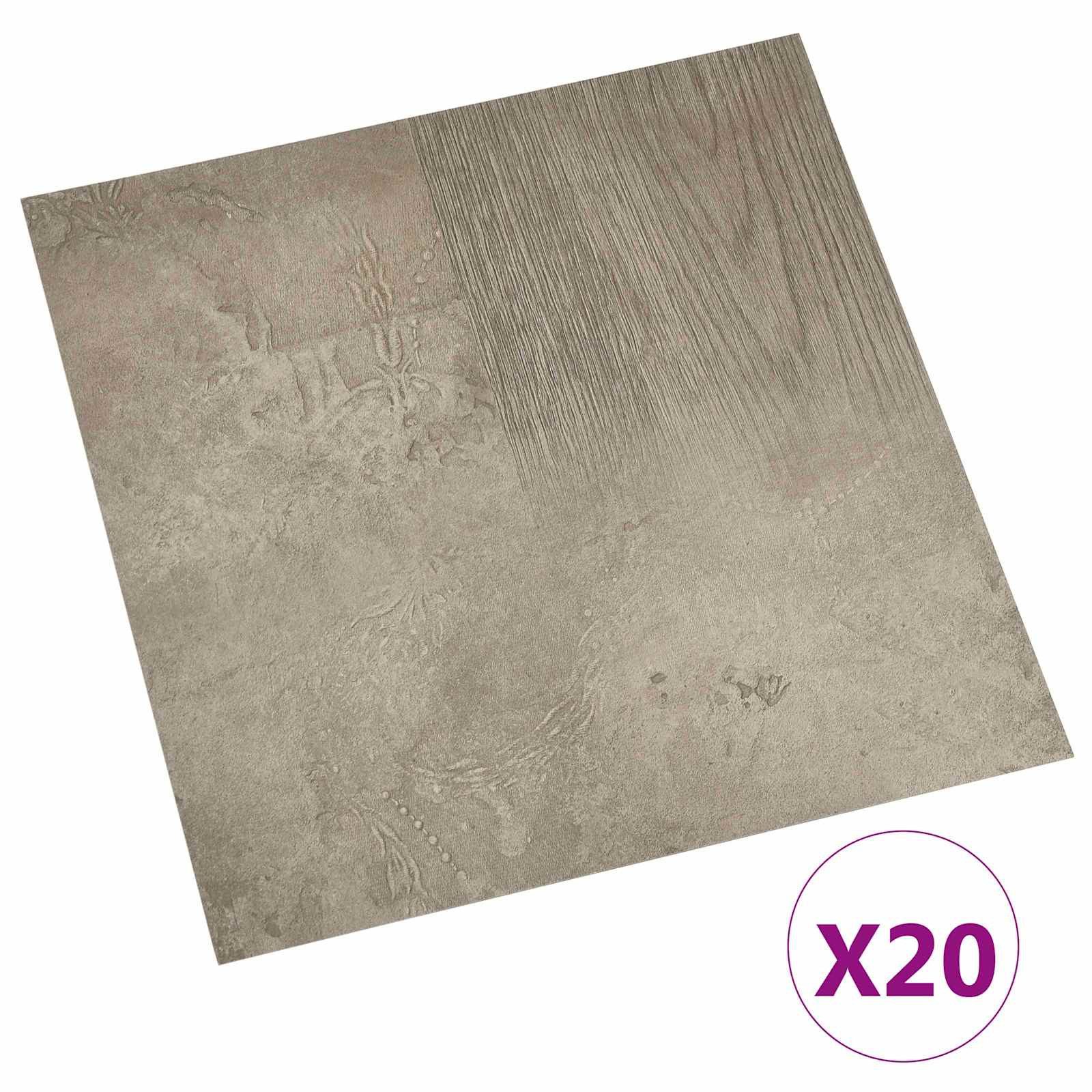 vidaXL Teppichboden Selbstklebende Bodenplanken Dunkelgrau und Schwarz, Quadratisch, Höhe: 0.15 mm