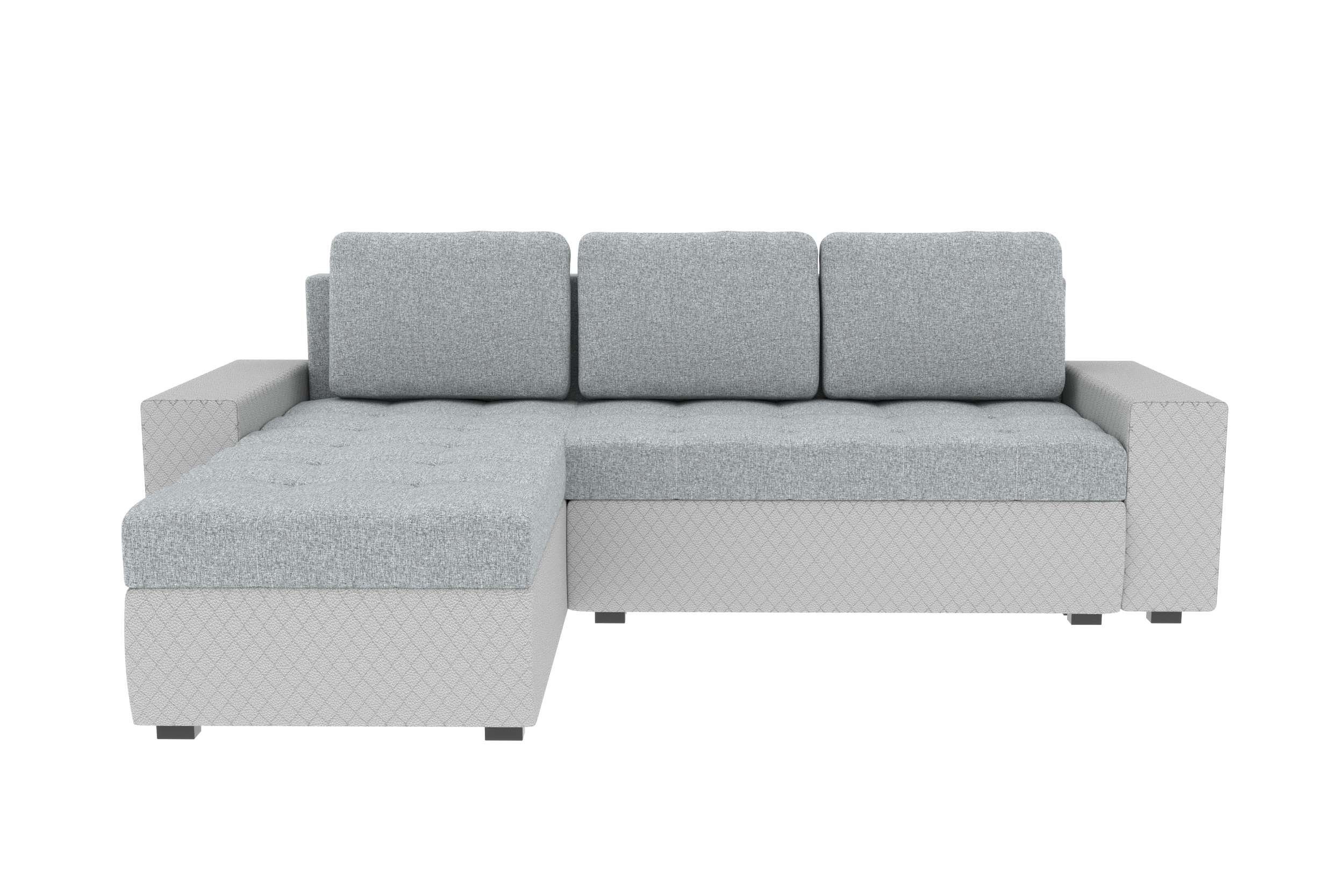 Stylefy Bettfunktion, Ecksofa Design Sofa, Bettkasten, mit Miranda, Modern Sitzkomfort, Eckcouch, L-Form, mit