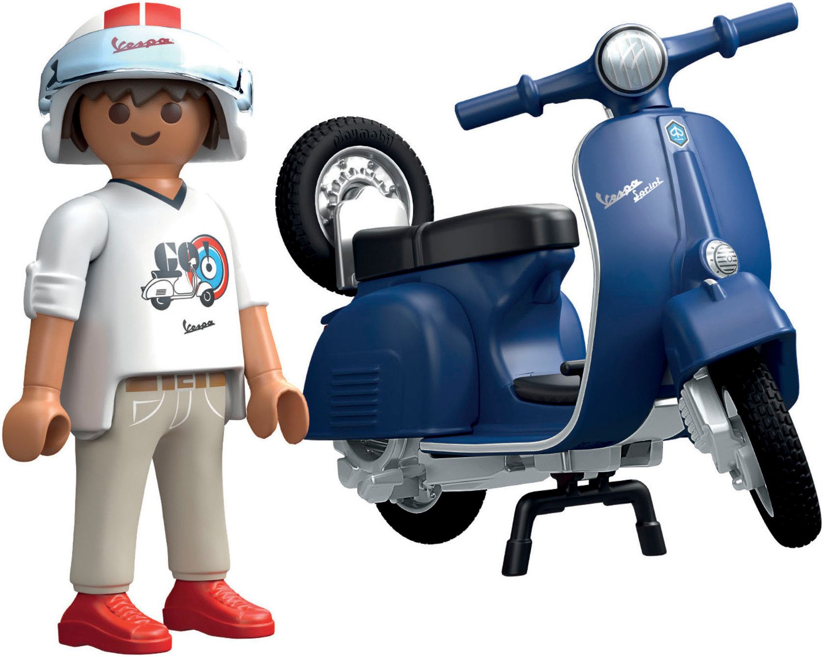 Playmobil® 1969 Vespa 150 Sprint Veloce, Blau (71622), Vespa Konstruktions-Spielset, (16 St), Made in Europe – Bild 4 von 5