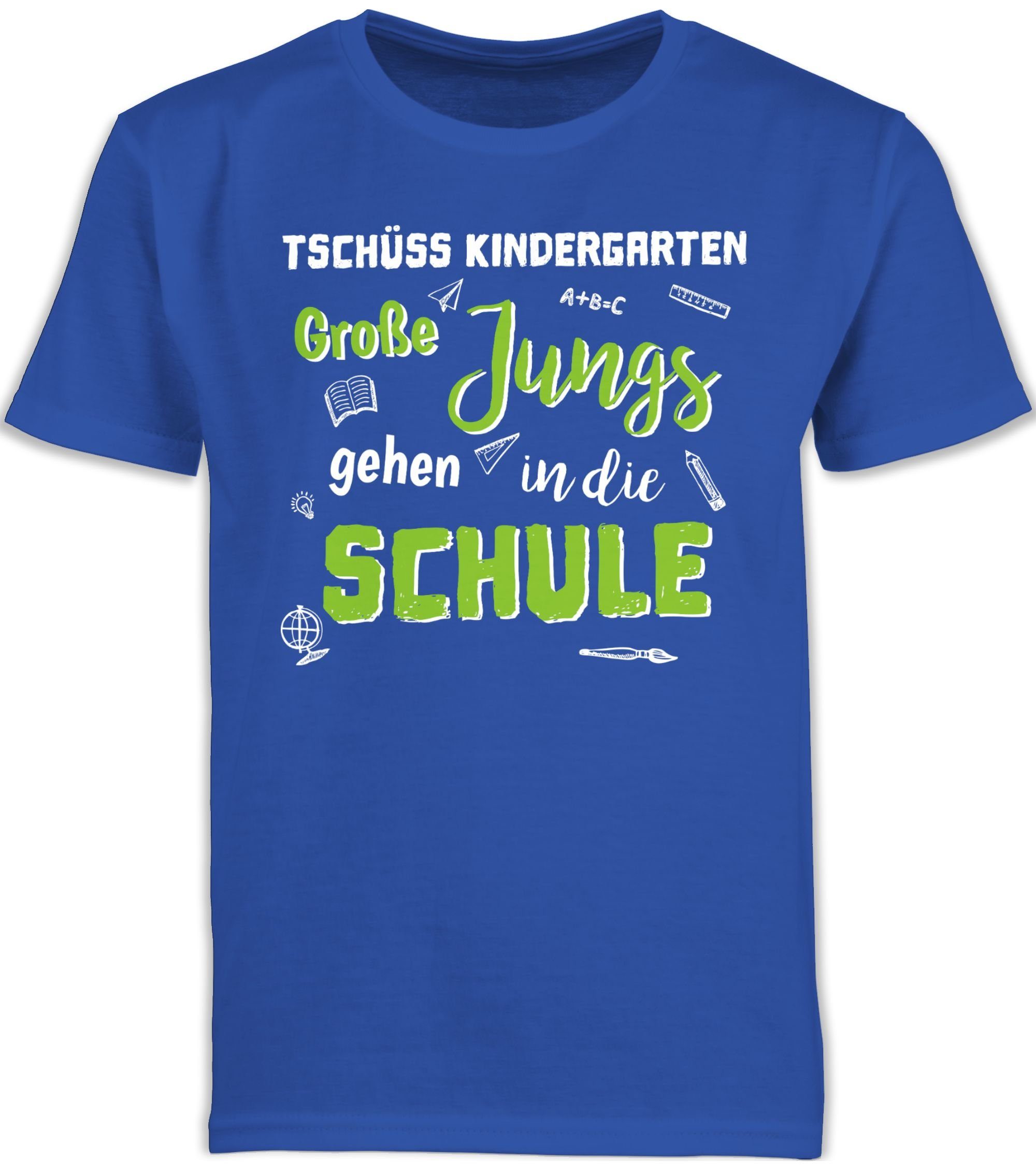 Shirtracer T-Shirt Tschüss Kindergarten Große Jungs gehen in die Schule Einschulung Junge Schulanfang Geschenke