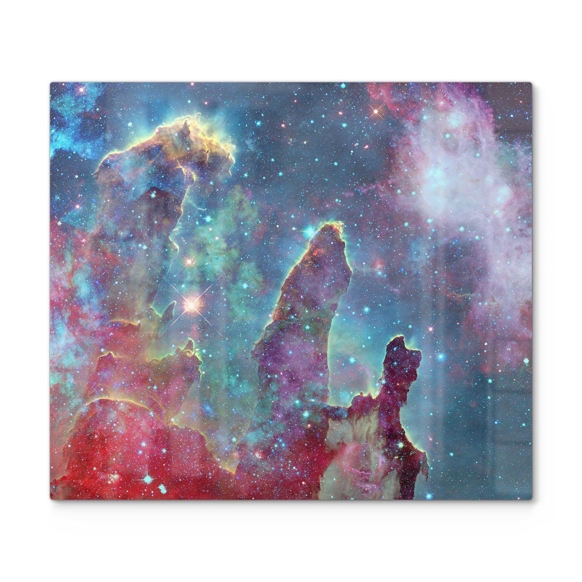 Glas, 'NASA tlg), Ceranfeld (1 Herd DEQORI Nebula Herdabdeckplatte Glas Realaufnahme', Herdblende-/Abdeckplatte