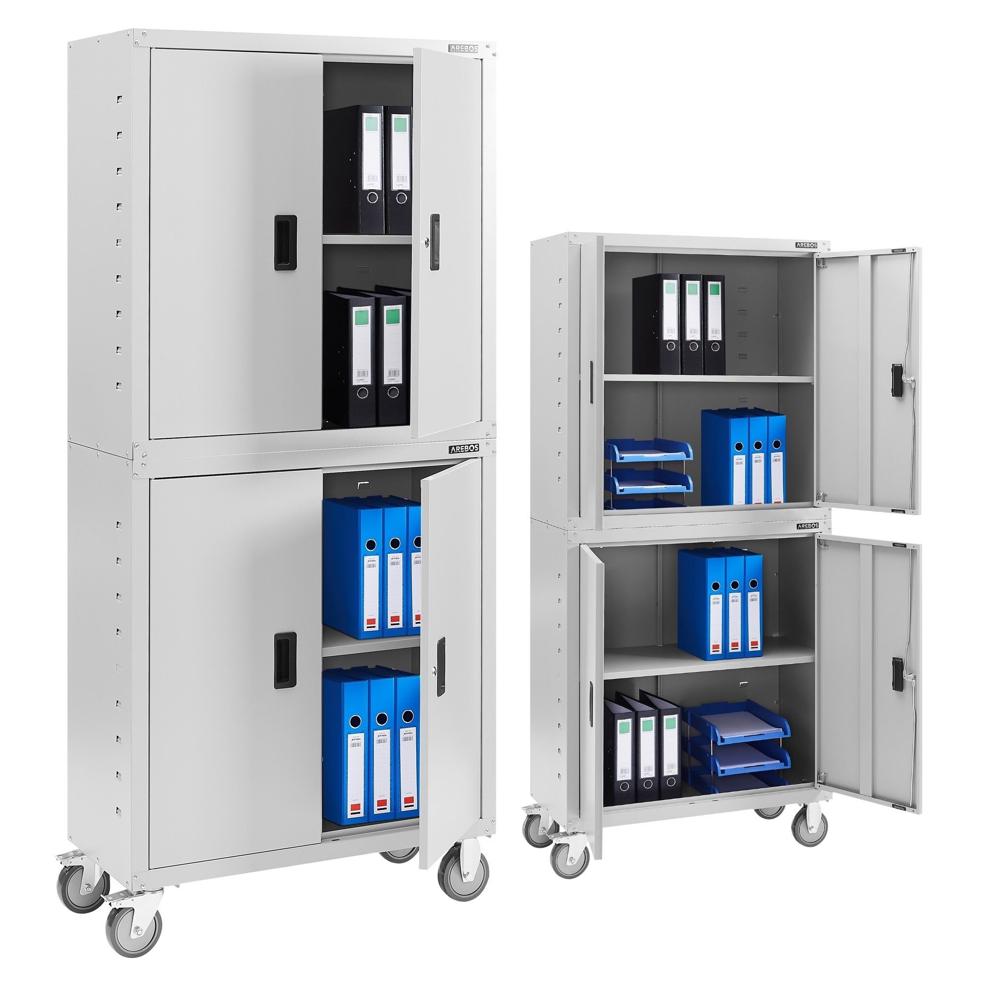 Arebos Aktenschrank Büroschrank Materialschrank Stahlschrank180 x günstig online kaufen