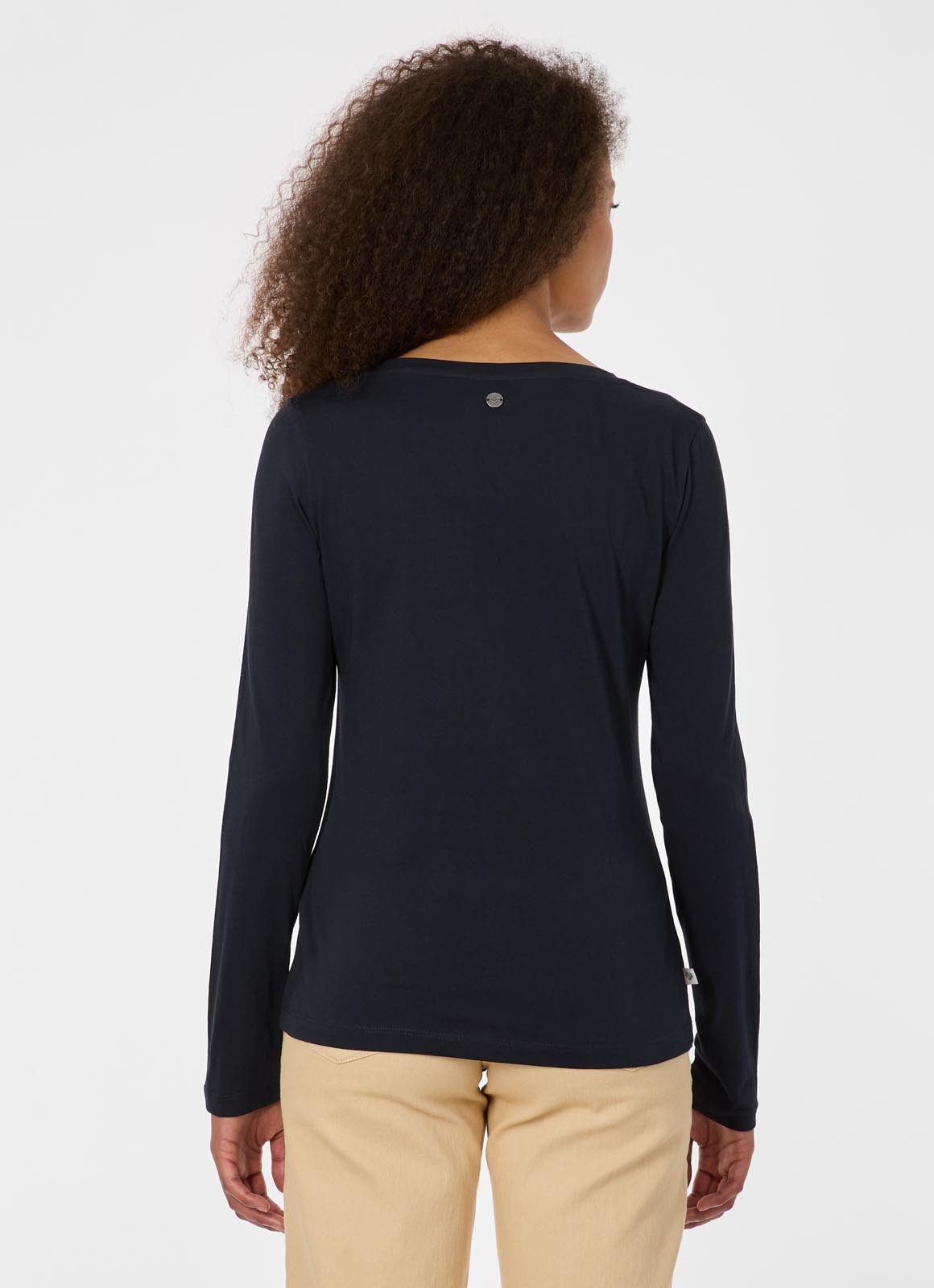 Ragwear Langarmshirt FLLORAH LONG GOTS Bestseller aus Single Jersey mit softem Finish und Knöpfen