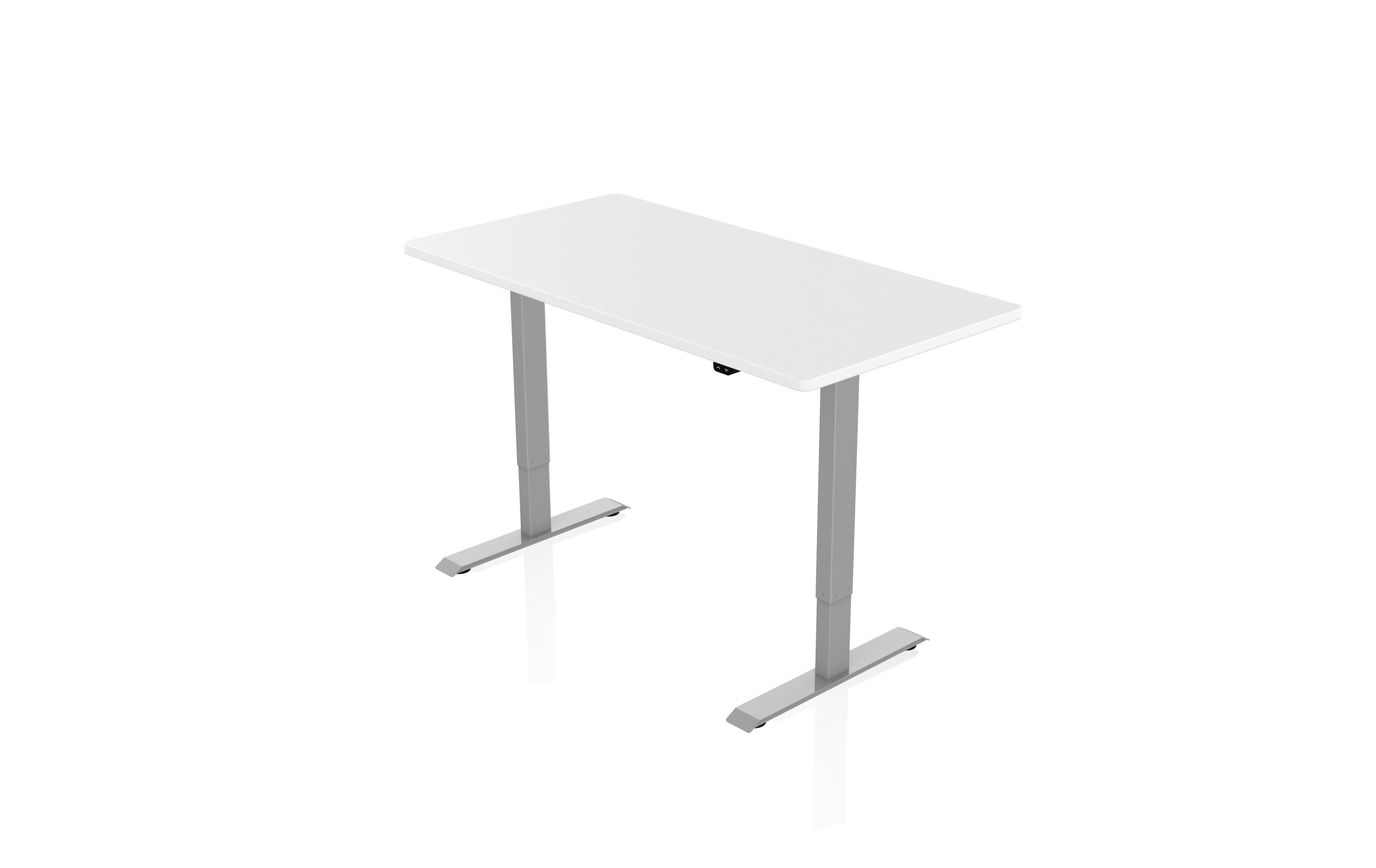 AGIl Schreibtisch elektrisch höhenverstellbarer Schreibtisch - 140*70cm (komplett-Set) Grau-Weiß