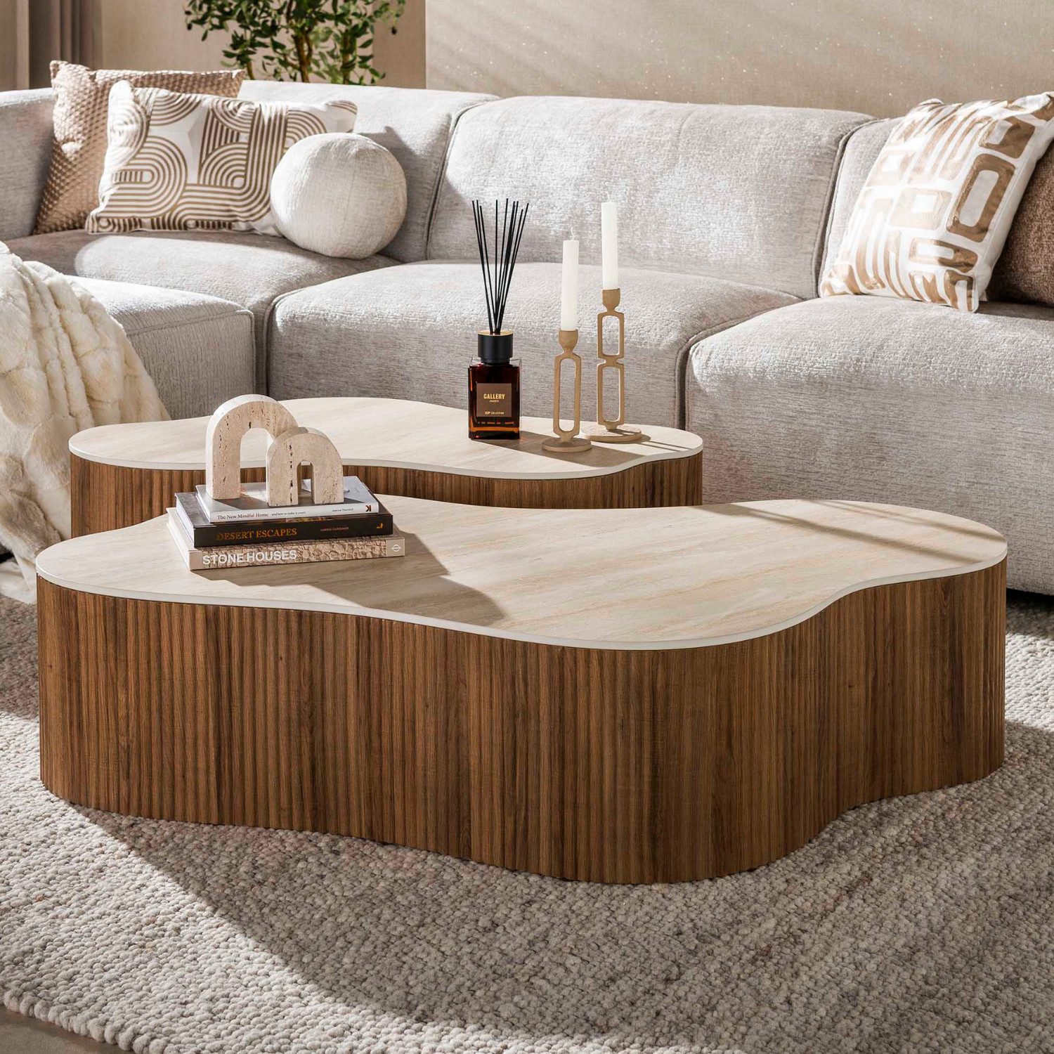 alesvelt Couchtisch Set CERAMO GRANDE, hellbraun/beige