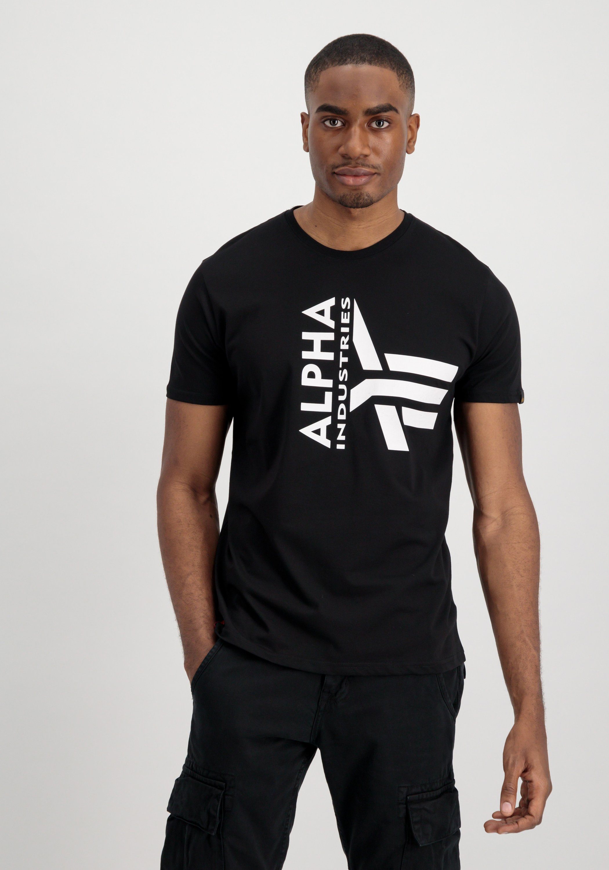 - Industries Logo Alpha T-Shirts T T-Shirt black Foam Men Half Alpha Industries