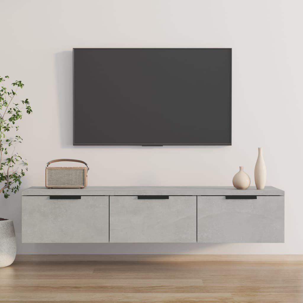 vidaXL Wandregal NA Wandschrank Betongrau 102x30x20 cm Spanplatte TV Lowboard Fernseher