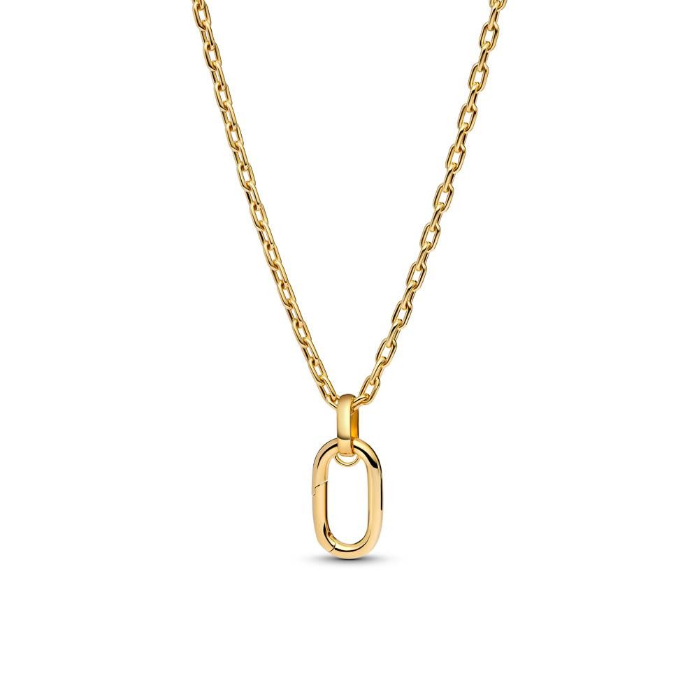 Pandora Kette mit Anhänger PANDORA Gliederkette für Damen, IP Gold, ME