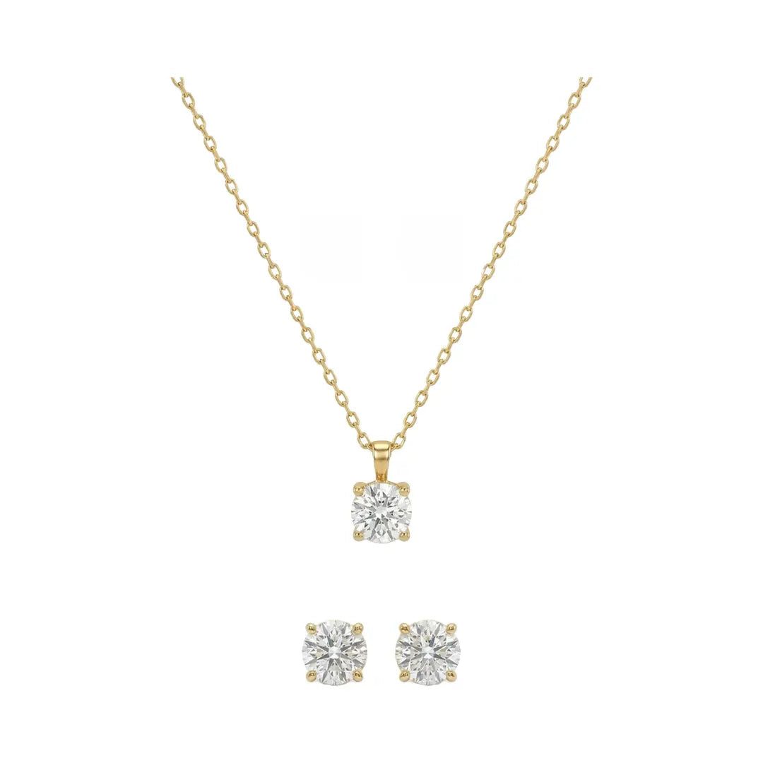 Suzan Gold Schmuckset Suzan Gold® 375 Echtgold Schmuckset Damen Halskette Ohrstecker