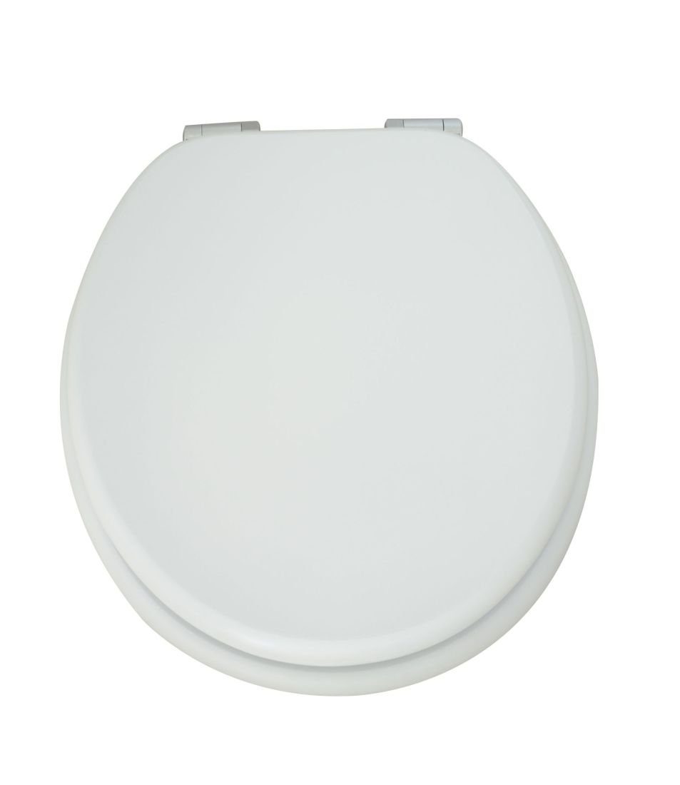 VEROSAN WC-Sitz FINE Weiß, Toilettensitz mit Holzkern WC-Brille mit Absenkautomatik, ASMFIN7221