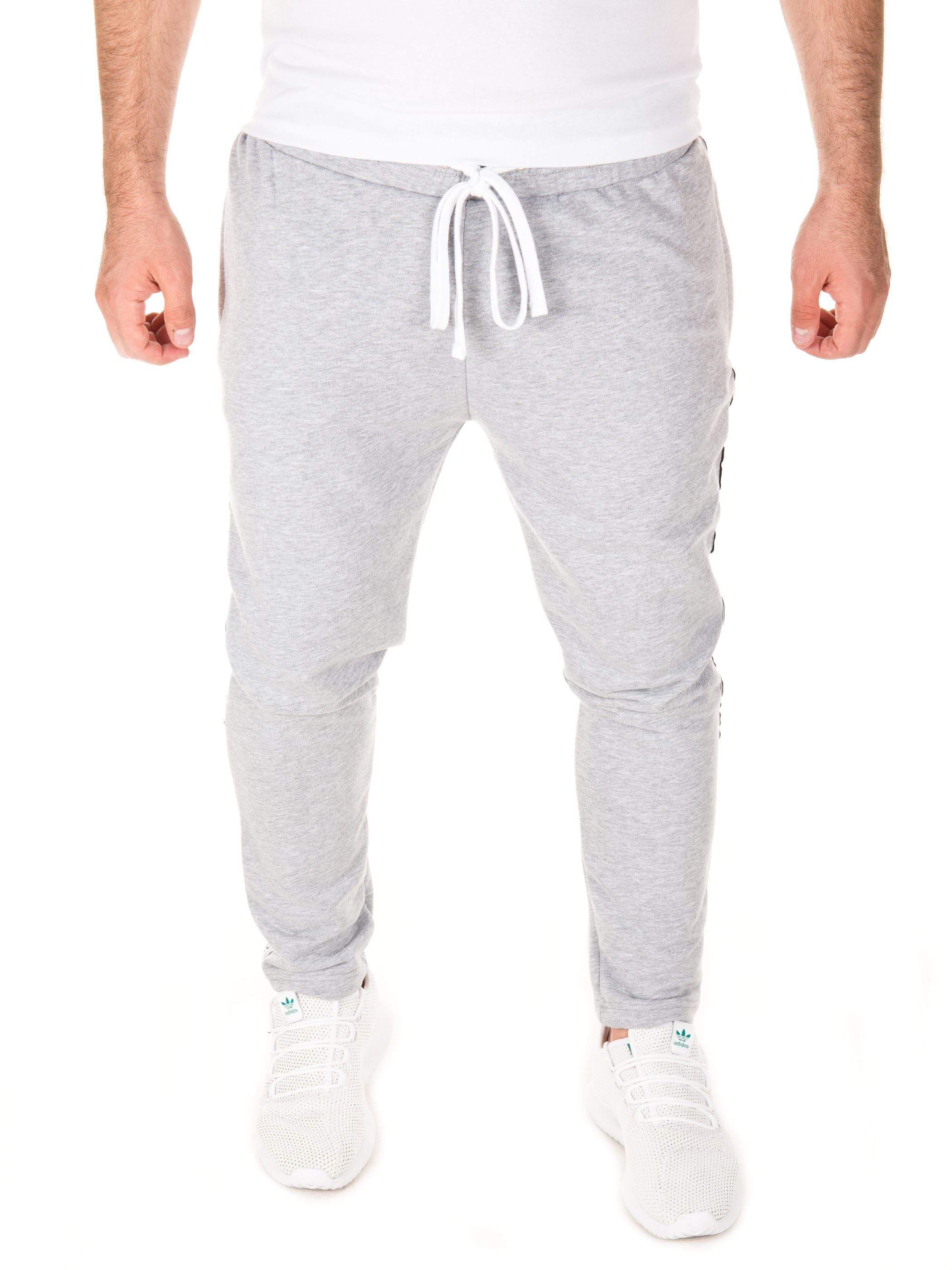 Jogginghose Bund Pant Grau Track Retro (dapple mit Valir (1-tlg) Kordelzug mit WOTEGA elastischem, 163907) - gray WOTEGA