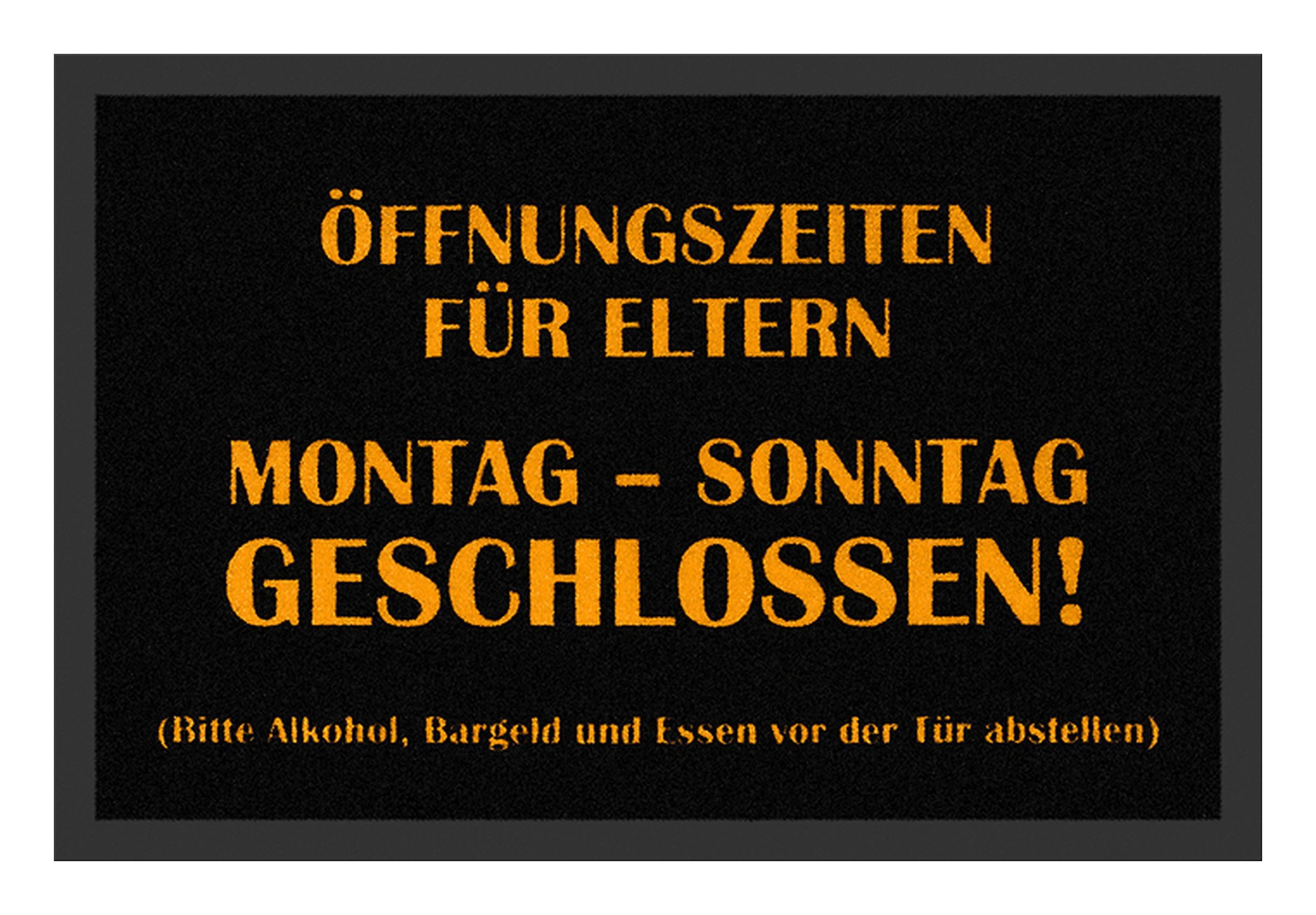 Rockbites Fußmatte Rockbites - Fußmatte Türmatte "Öffnungszeiten für Eltern" Black Nr.