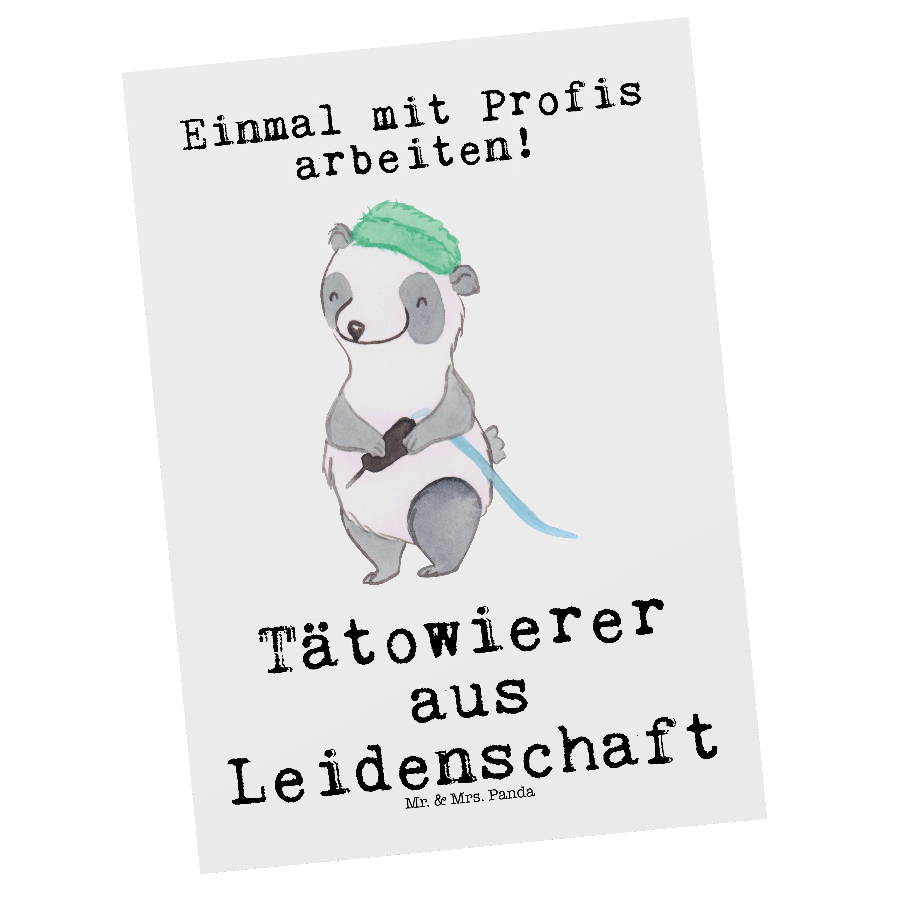 Mr. & Mrs. Panda Postkarte »Tätowierer aus Leidenschaft Weiß