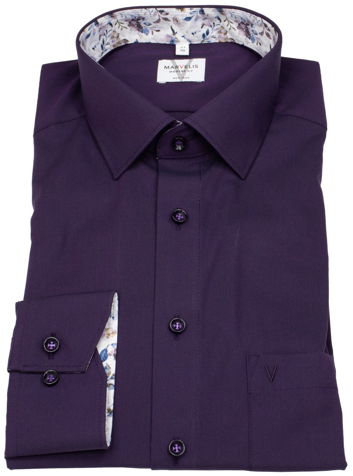 MARVELIS Businesshemd Modern Fit leicht tailliert günstig online kaufen