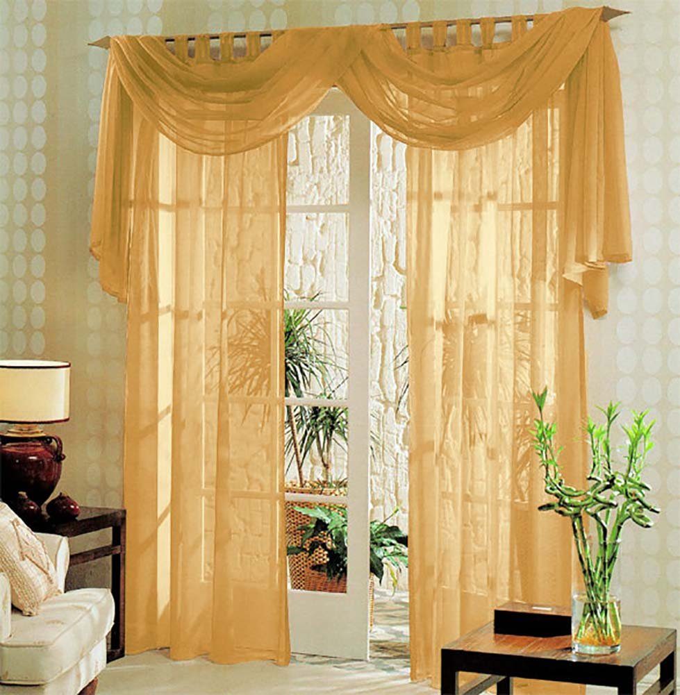 Gardinenbox Gardine (3 St), Schlaufen, transparent, Voile, Voile komplett Шторы Set 3 teilig