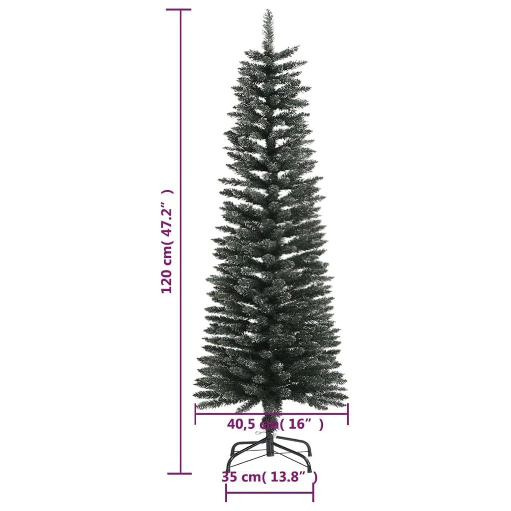 mit vidaXL Schlank Künstlicher Weihnachtsbaum PVC Grün Weihnachtsbaum 120 cm Künstlicher Ständer