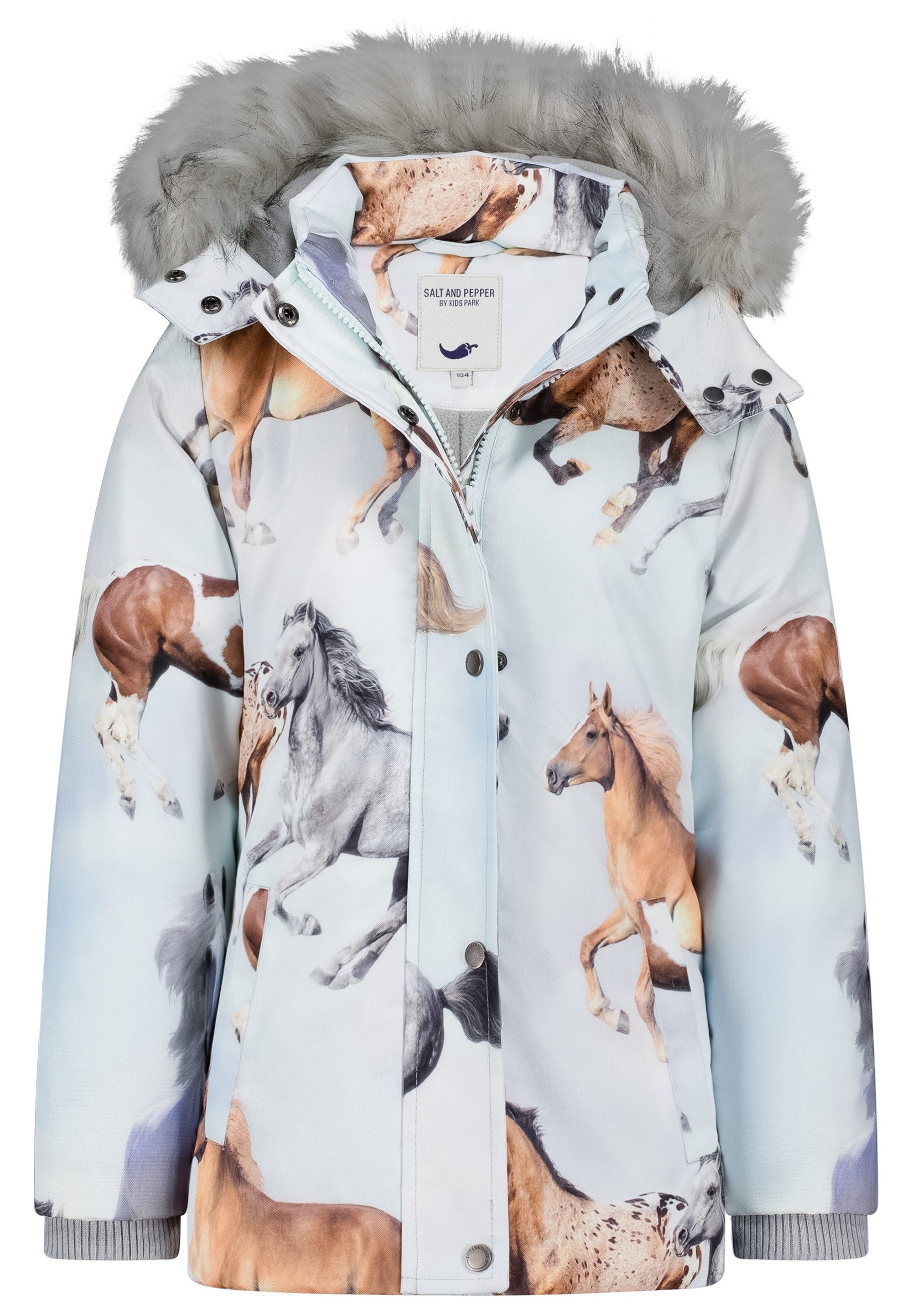 SALT AND PEPPER Steppjacke AOP Horses mit auffälligem Pferdedruck