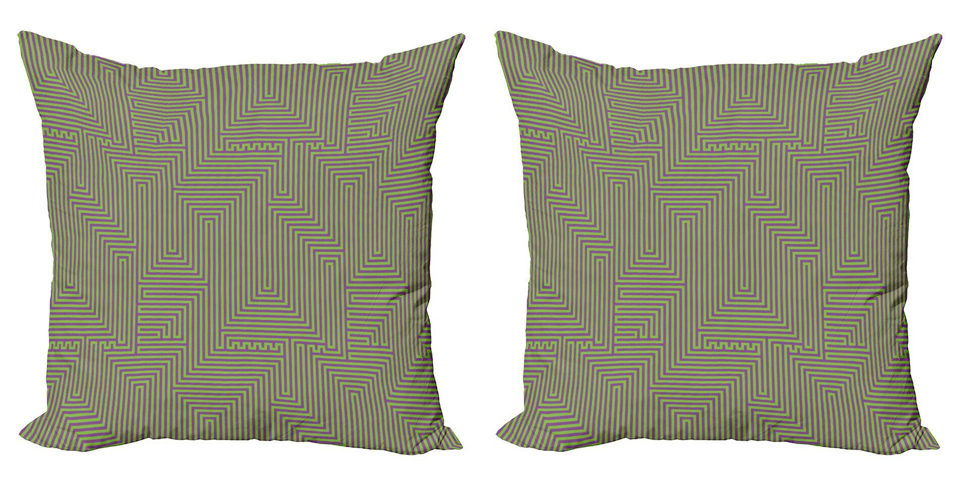 Kissenbezüge Modern Accent Doppelseitiger Digitaldruck, Abakuhaus (2 Stück), Geometrisch Digitales gewinkelte Motiv