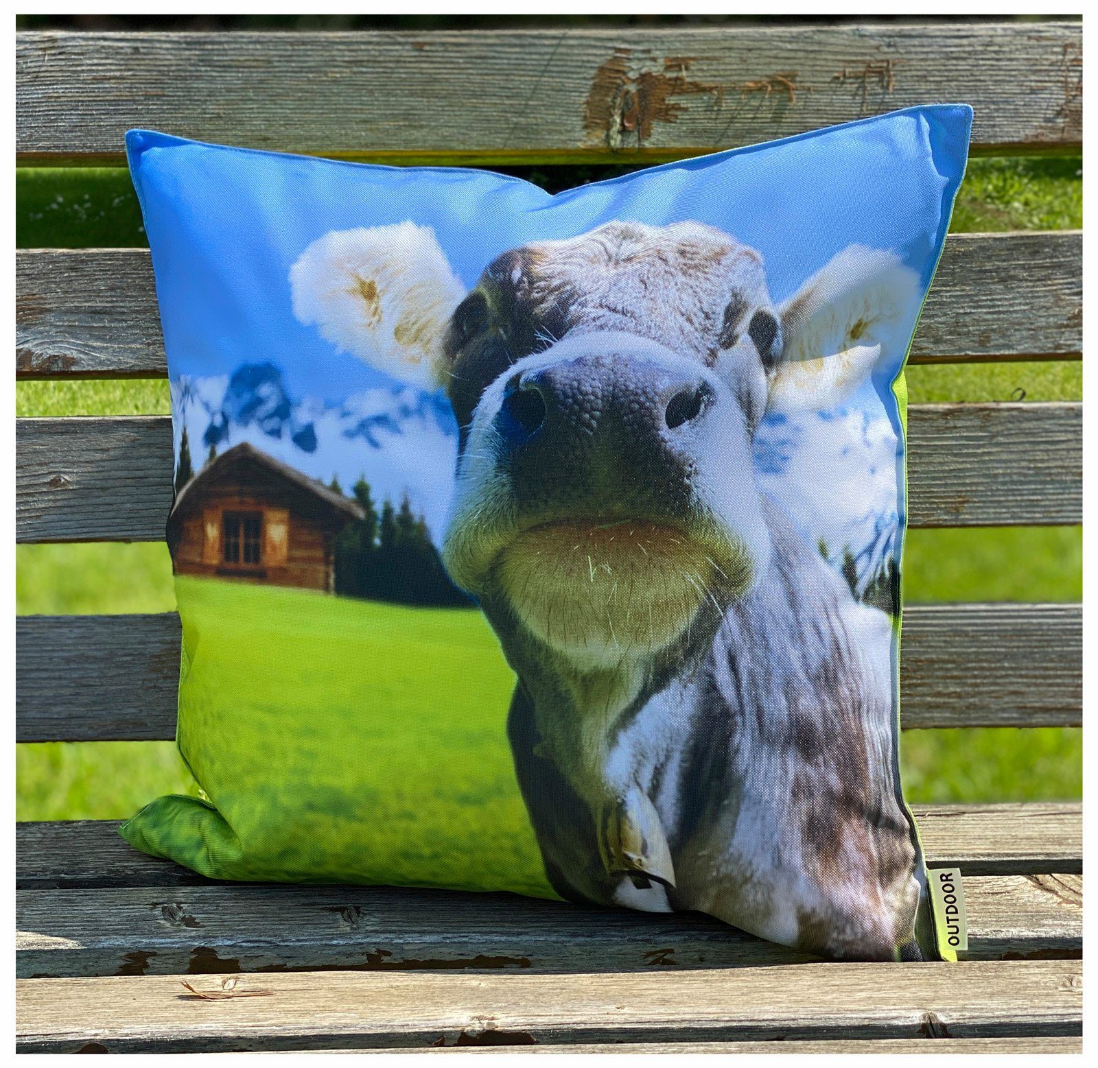 heimtexland Dekokissen Outdoorkissen 45x45 Outdoor Garten Deko Kissen, Lotus Effekt, schmutz- und wasserabweisend, inkl. Füllung