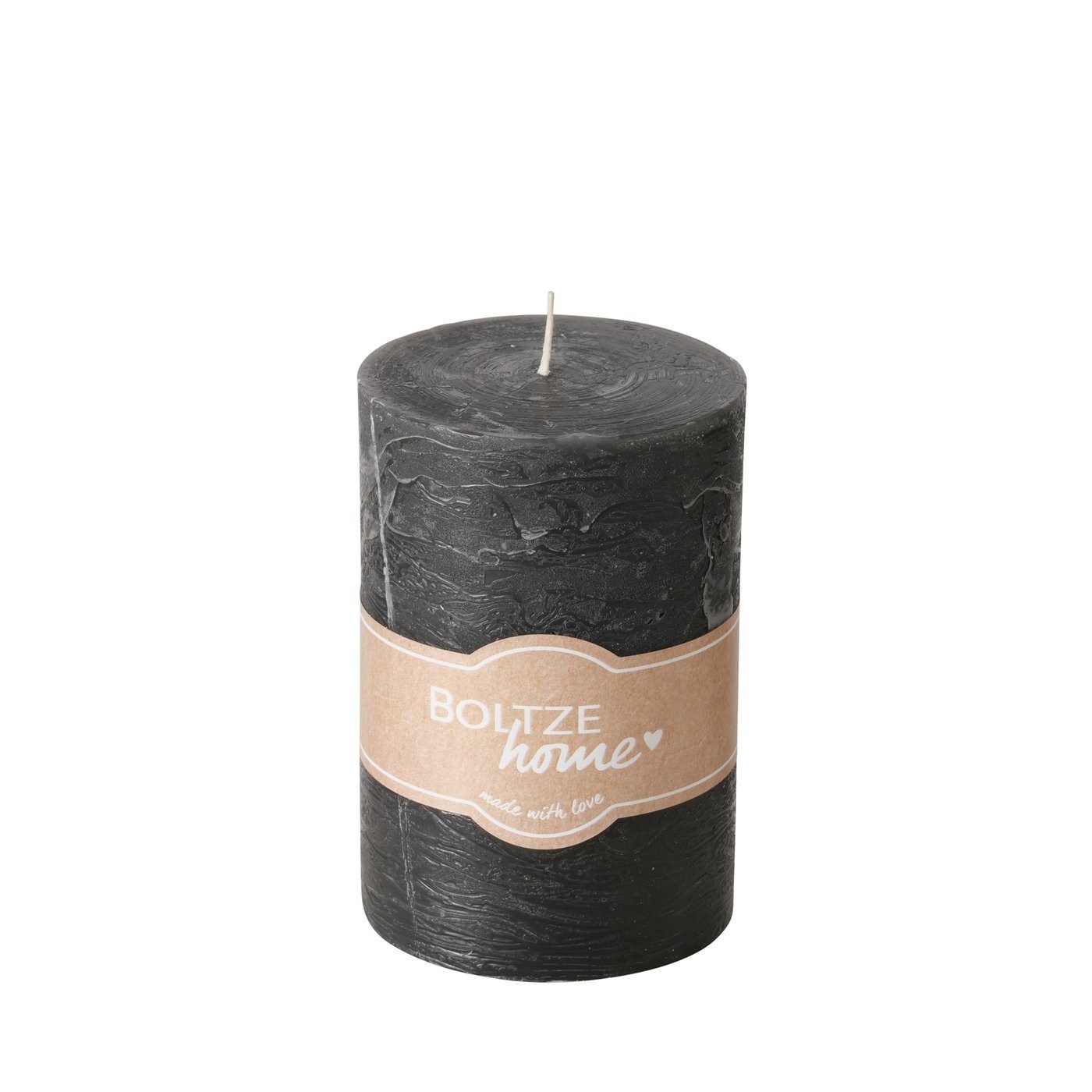 BOLTZE Stumpenkerze Stumpenkerze Casual, Ø 7 cm, 10 cm, Dunkelgrau