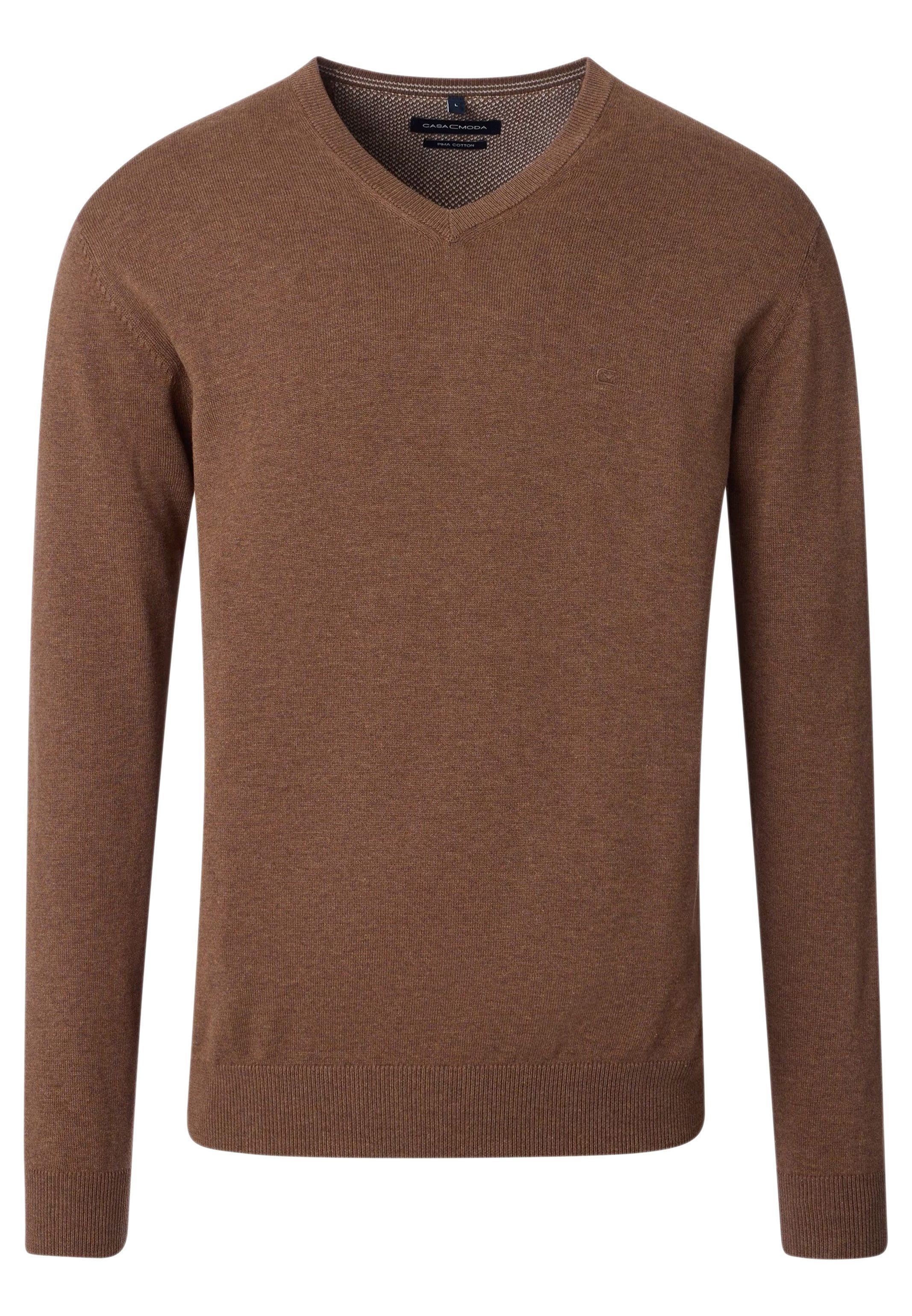 CASAMODA V-Ausschnitt-Pullover Basic (1-tlg) Pullover - Baumwolle - Atmungs günstig online kaufen