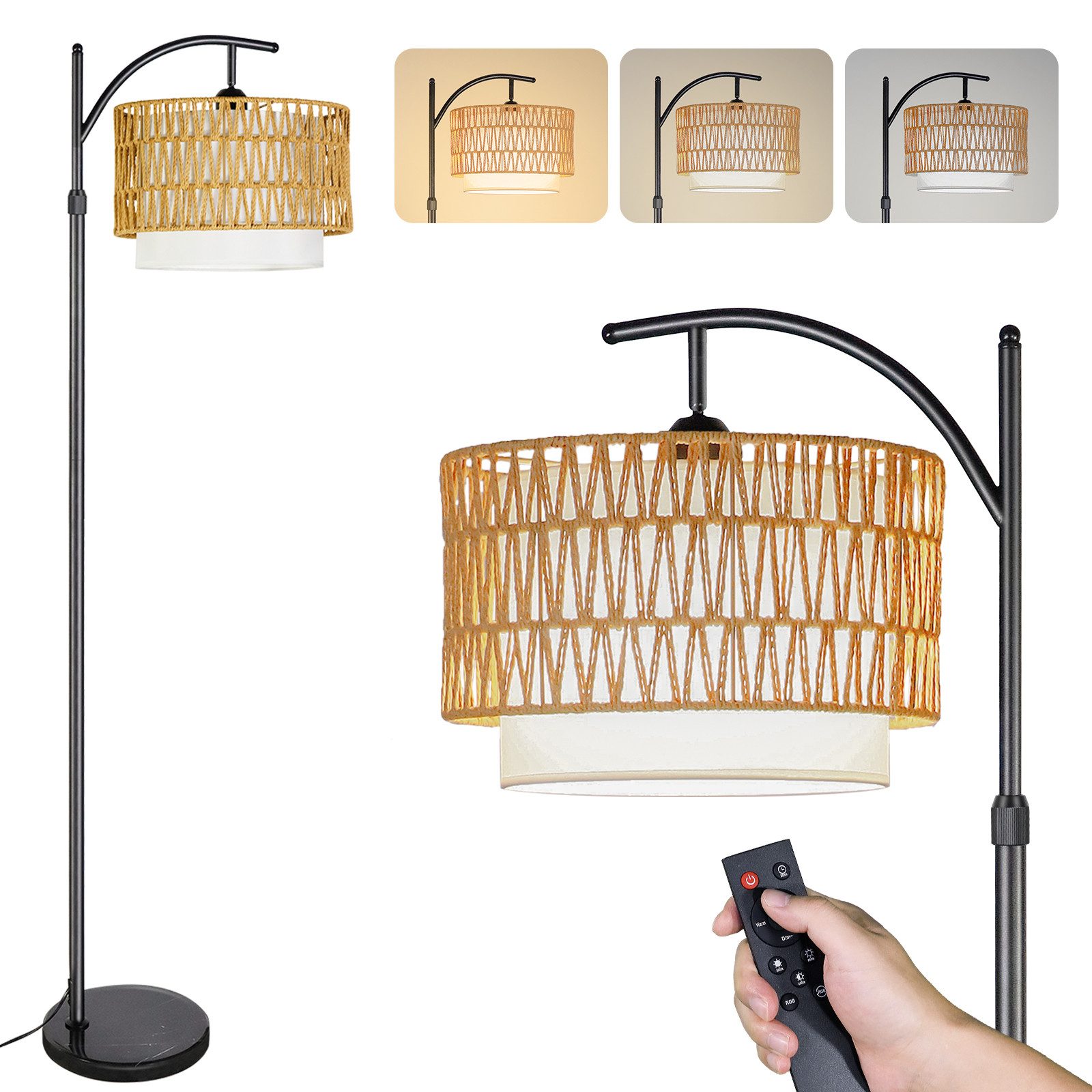 CCLIFE Bogenlampen Stehlampe Dimmbar Wohnzimmer Bogenlampe LED E27 Leselamp günstig online kaufen