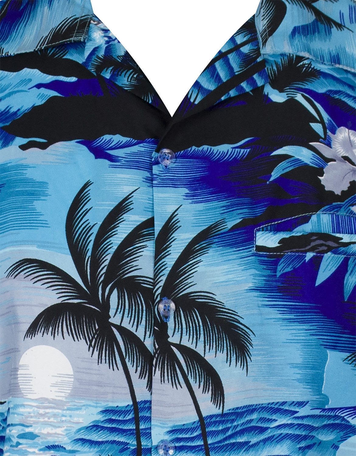King Kameha Hawaiihemd Surf Übergrößen 7XL-12XL Kurzarm Front-Tasche Stylish Unisex