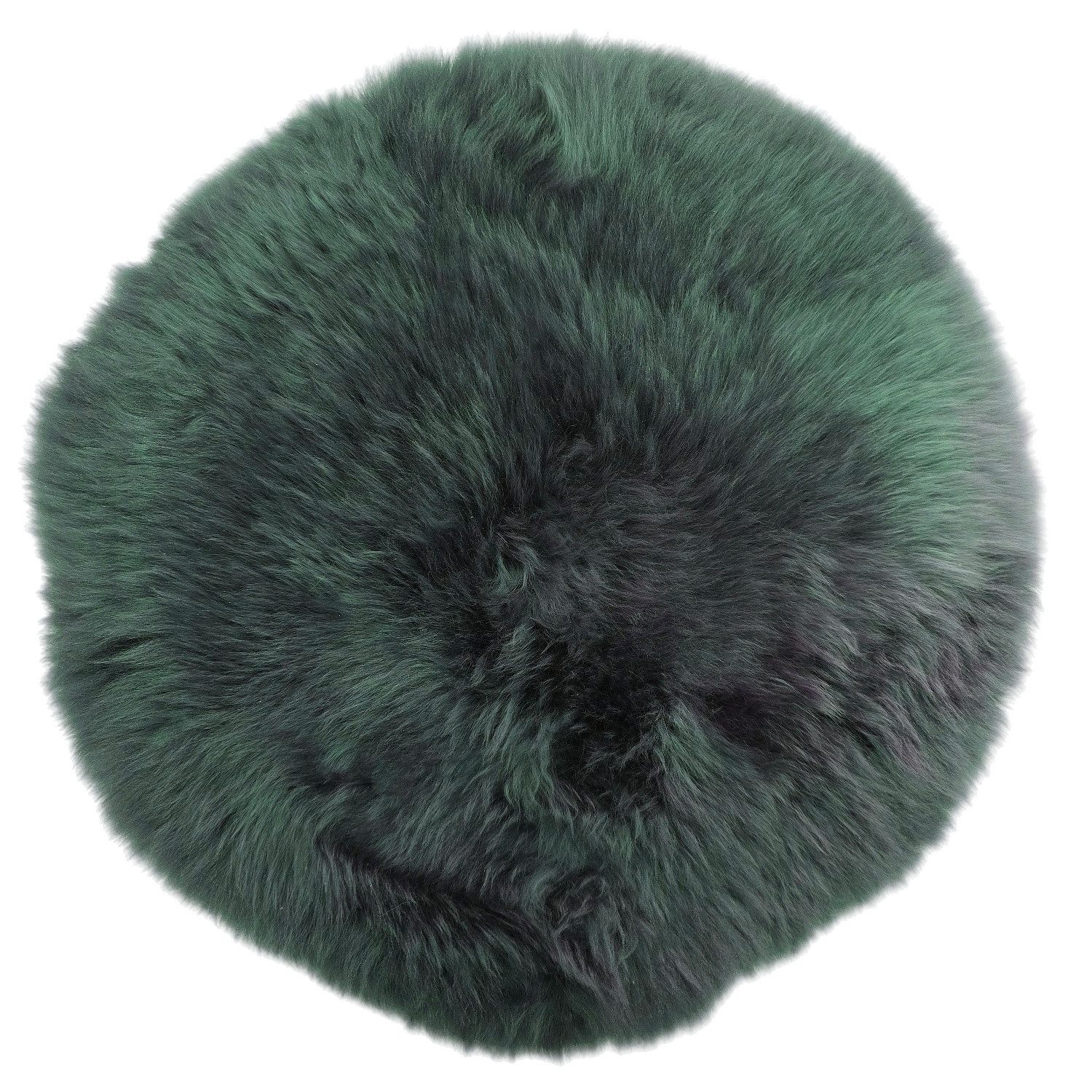 Macosa Home Sitzkissen Dekofell rund vers. Farben 34 cm echtes Lammfell, modern Sitzplaid Sitzkissen Deko Fell