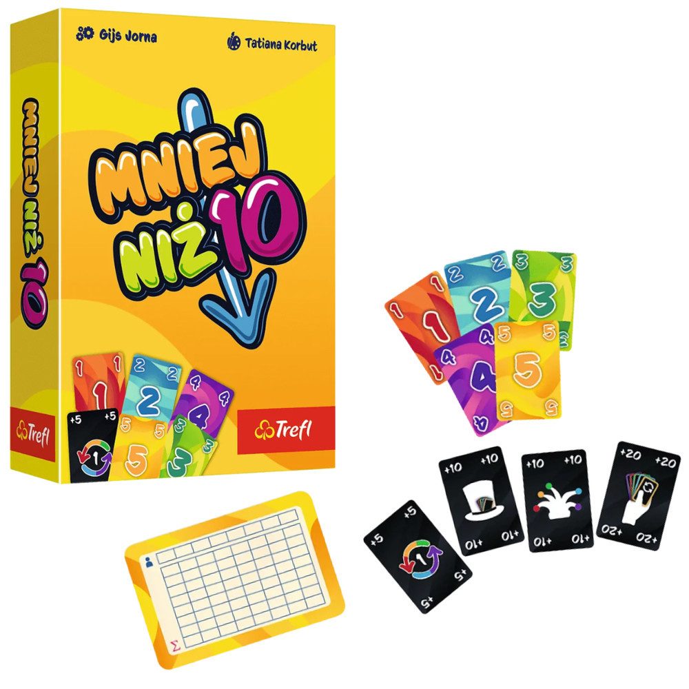 Trefl Spiel Kartenspiel Familienspiel Reisespiel, Weniger als 10, Schnelle Runden, einfache Regeln, kompakt