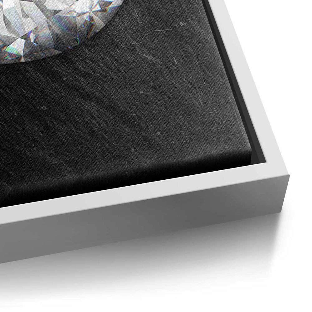 Lippen Leinwandbild - Pop goldener Leinwandbild, Diamant X - Rahmen DOTCOMCANVAS® Art modernes Wandbil - Premium