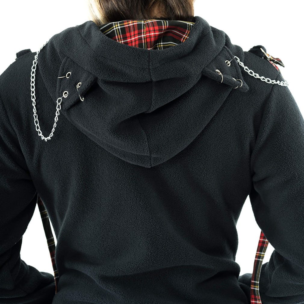 Bye Bye Kitty Kapuzensweatshirt Trinity Hood Kawaii Goth Punk Tartan Ohren Hoodie