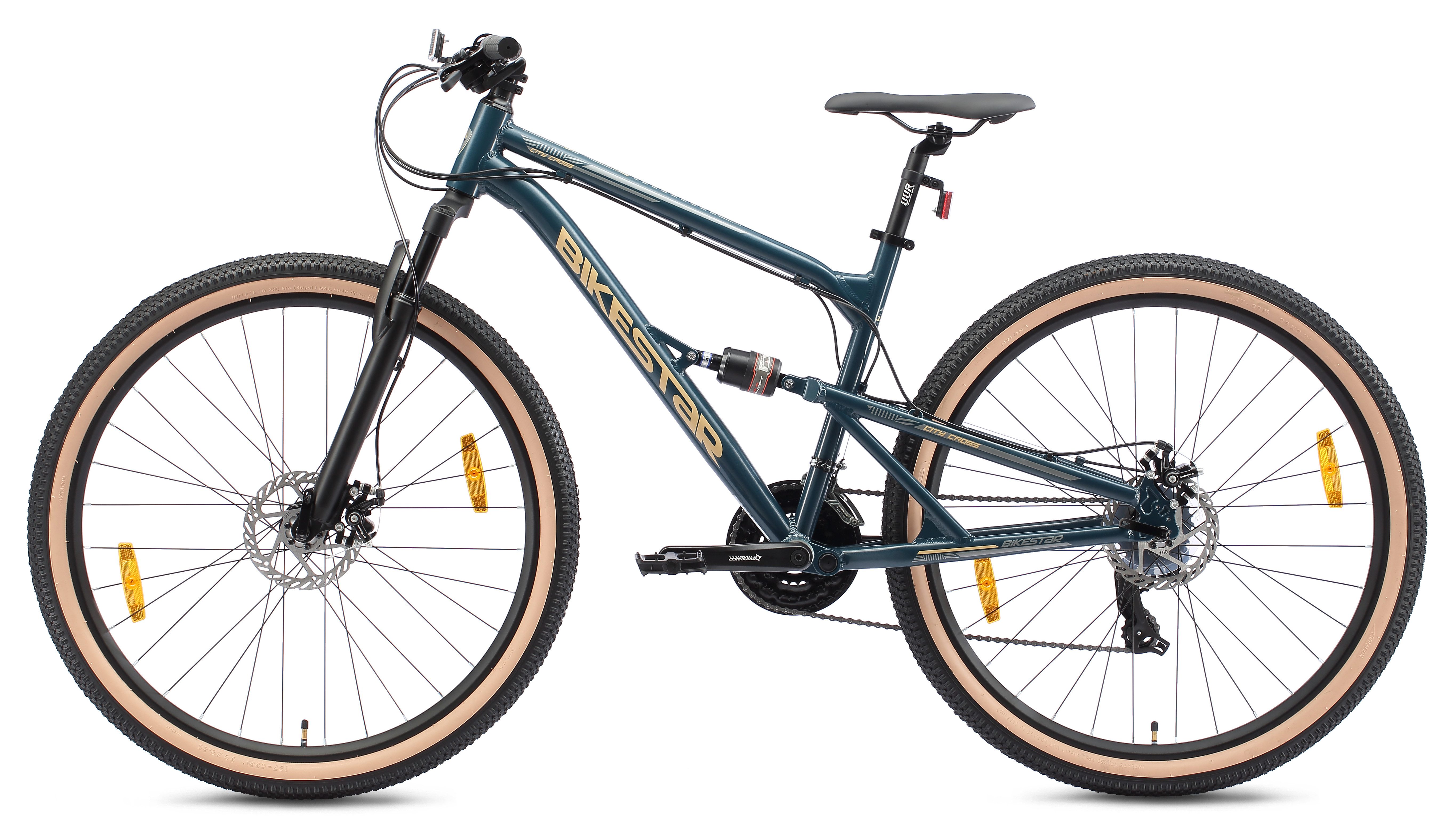 Bikestar Mountainbike, 21 Gang Shimano RD-TY300 Schaltwerk, Kettenschaltung, für Damen und Herren, Kettenschaltung