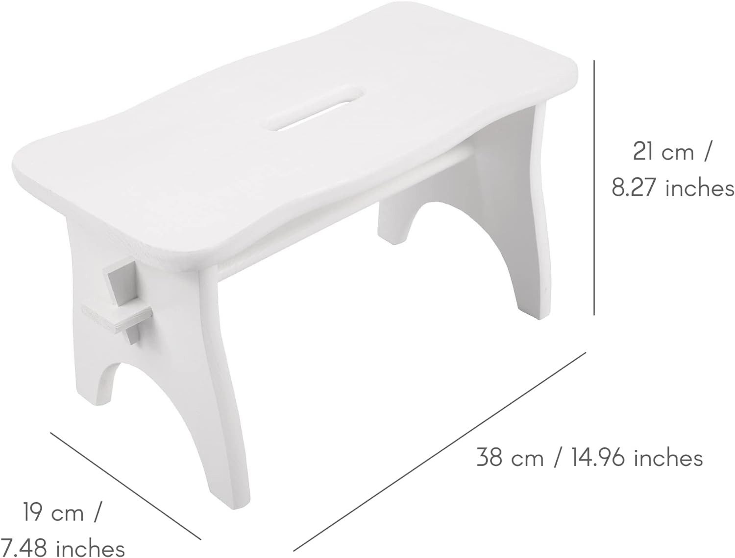 Creative Deco Fußhocker Fußbank Holz 38 x 19 x 21 cm Tritthocker Kinderhocker, leicht