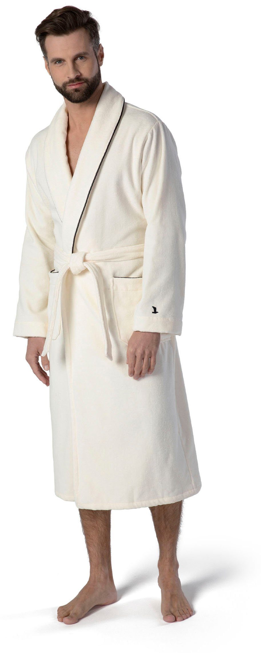 Möve Unisex-Bademantel Schalkragen Velours, ideal für Sauna & Spa, Hotelbad günstig online kaufen