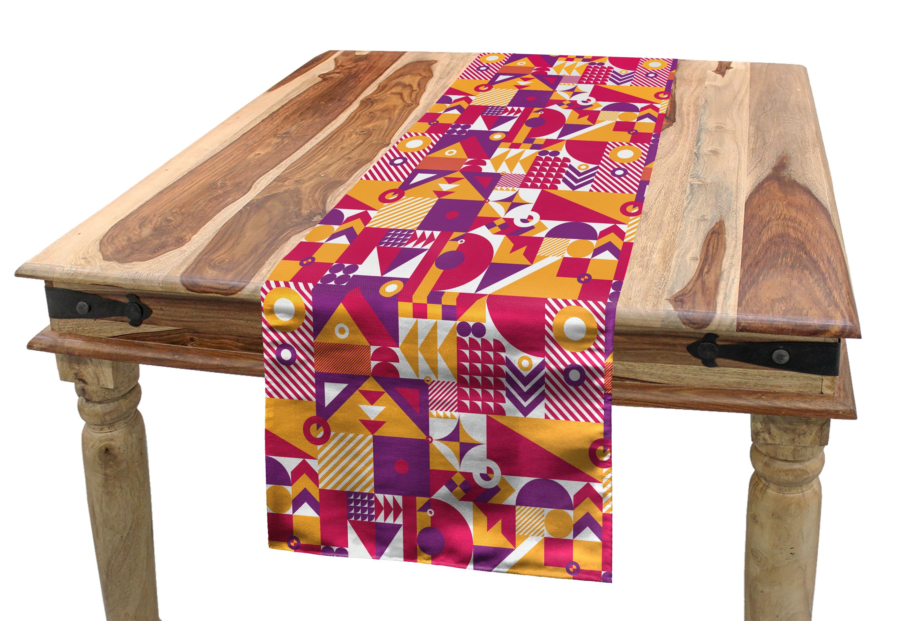 Mosaik-Motiv Dekorativer Rechteckiger Esszimmer Tischläufer Tischläufer, Modernes Küche Geometrisch Abakuhaus