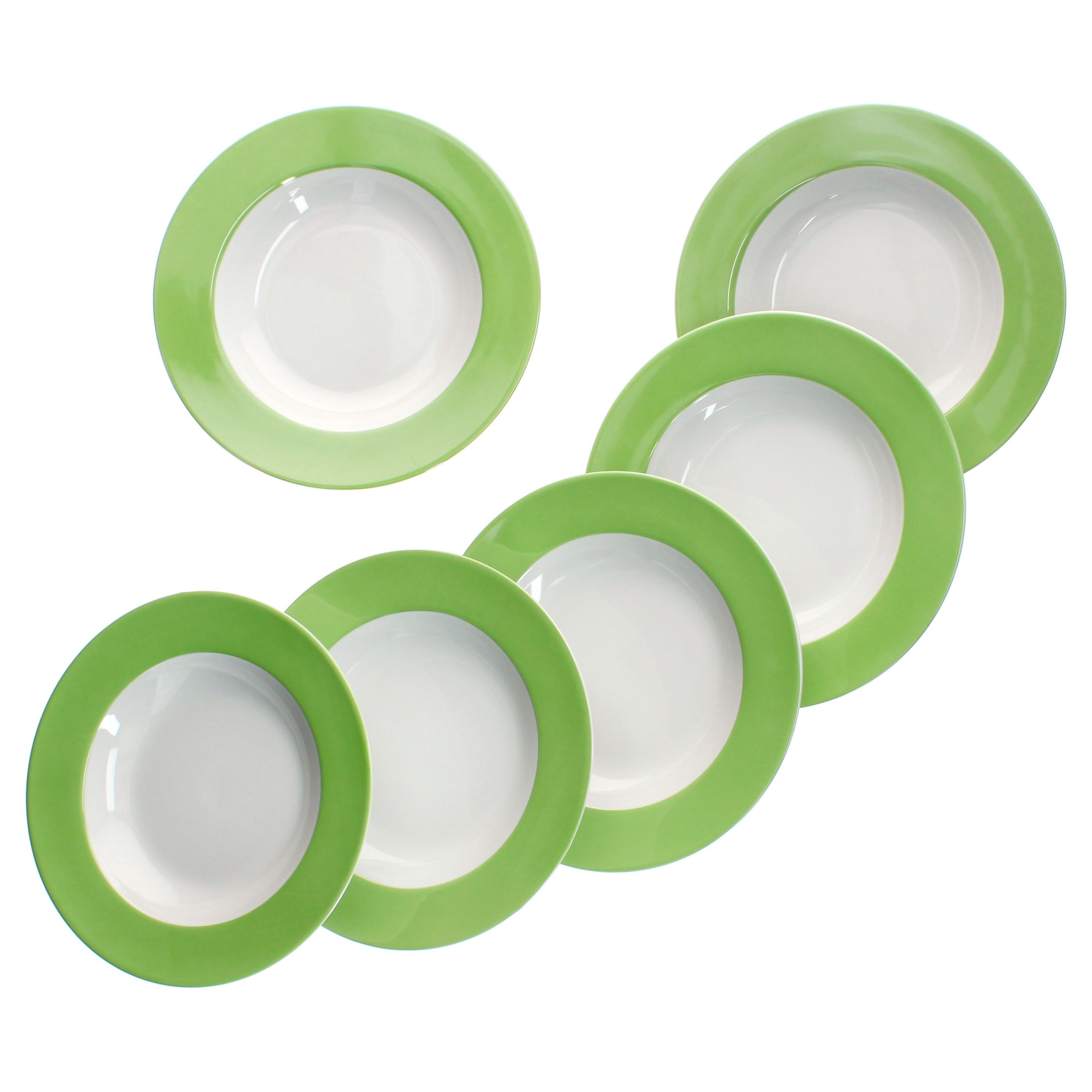 MamboCat Suppenteller 6er Set Variant Grün Suppenteller bunt tiefe Teller Pasta Salat