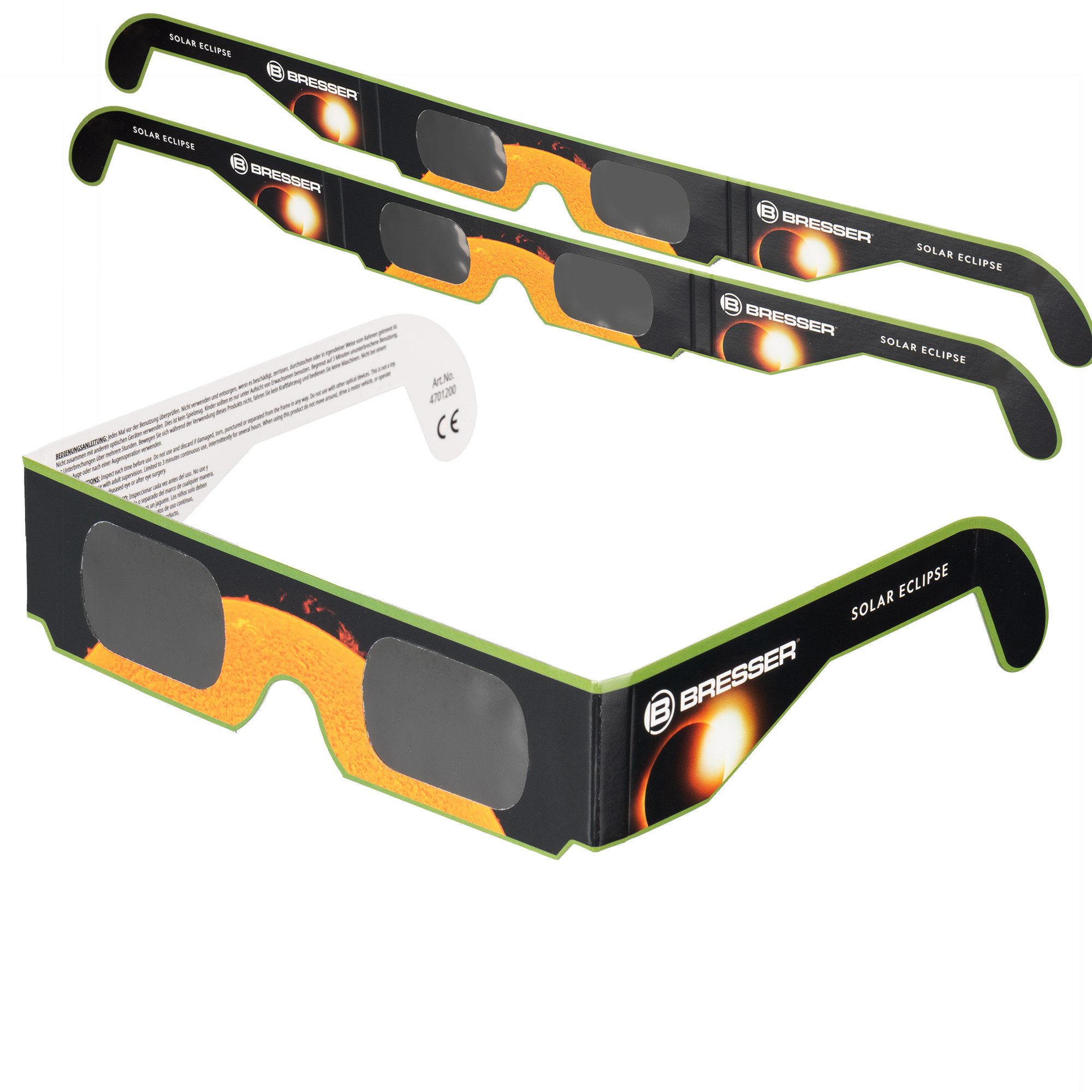 BRESSER Teleskop BRESSER Sonnenfinsternis-Brille (3 Stück) - Design A