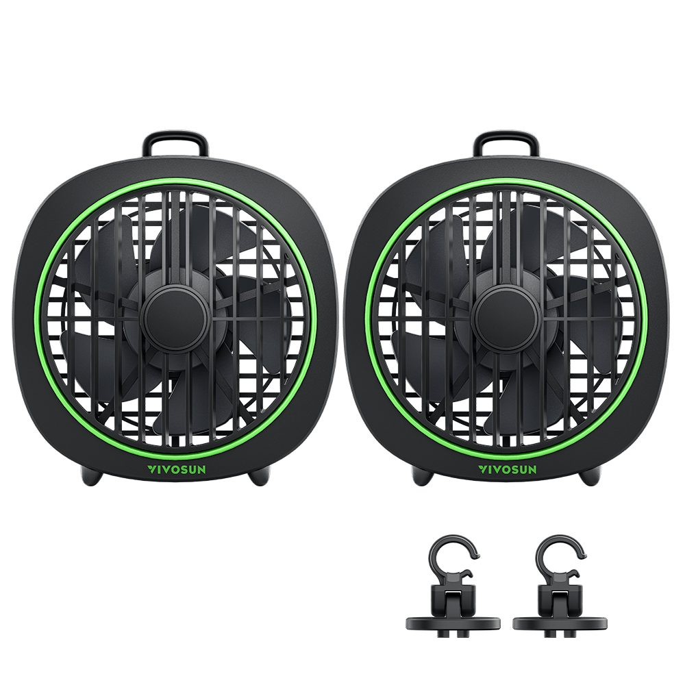 VIVOSUN Tischventilator VIVOSUN AeroWave D4 Ventilator Ø 10 cm, 3 Geschwindigkeitsstufen - 2er-Pack