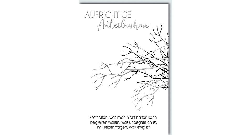 Braun+Company Atelier Geschenkkarte Trauerkarte Äste A6