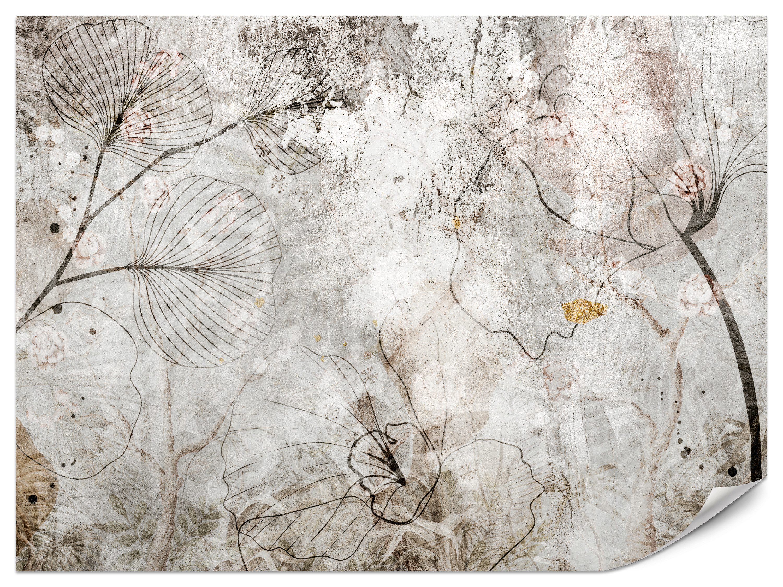 Muralo Fototapete Vliestapete - Abstrakte Marmorstruktur mit goldenen Akzenten, Glatt, Grafisch, (Packung, 1 St., 100x70 cm), Kleber im Set, 3D-Optik