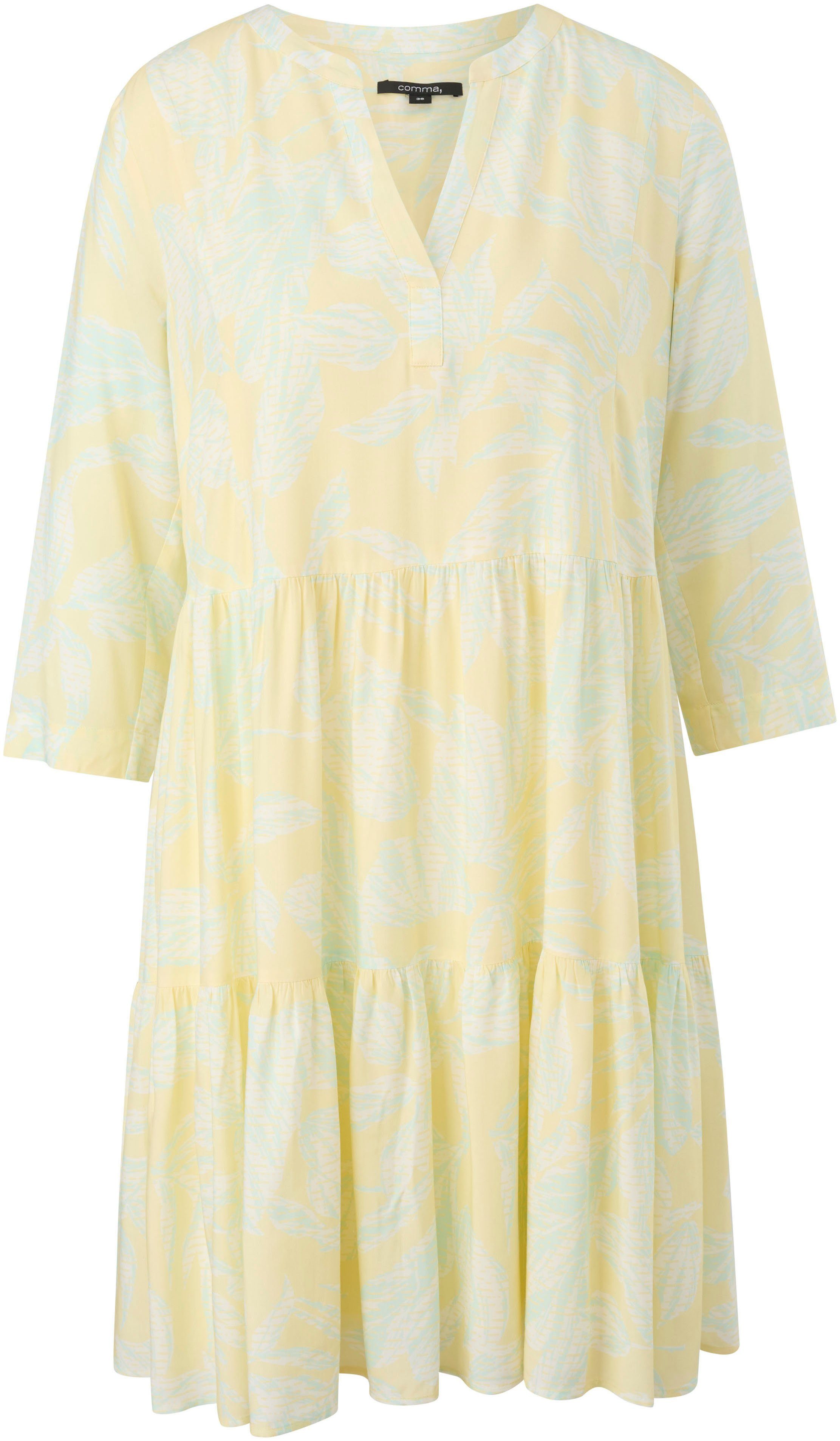 Comma A-Linien-Kleid mit sommerlichen Motiven