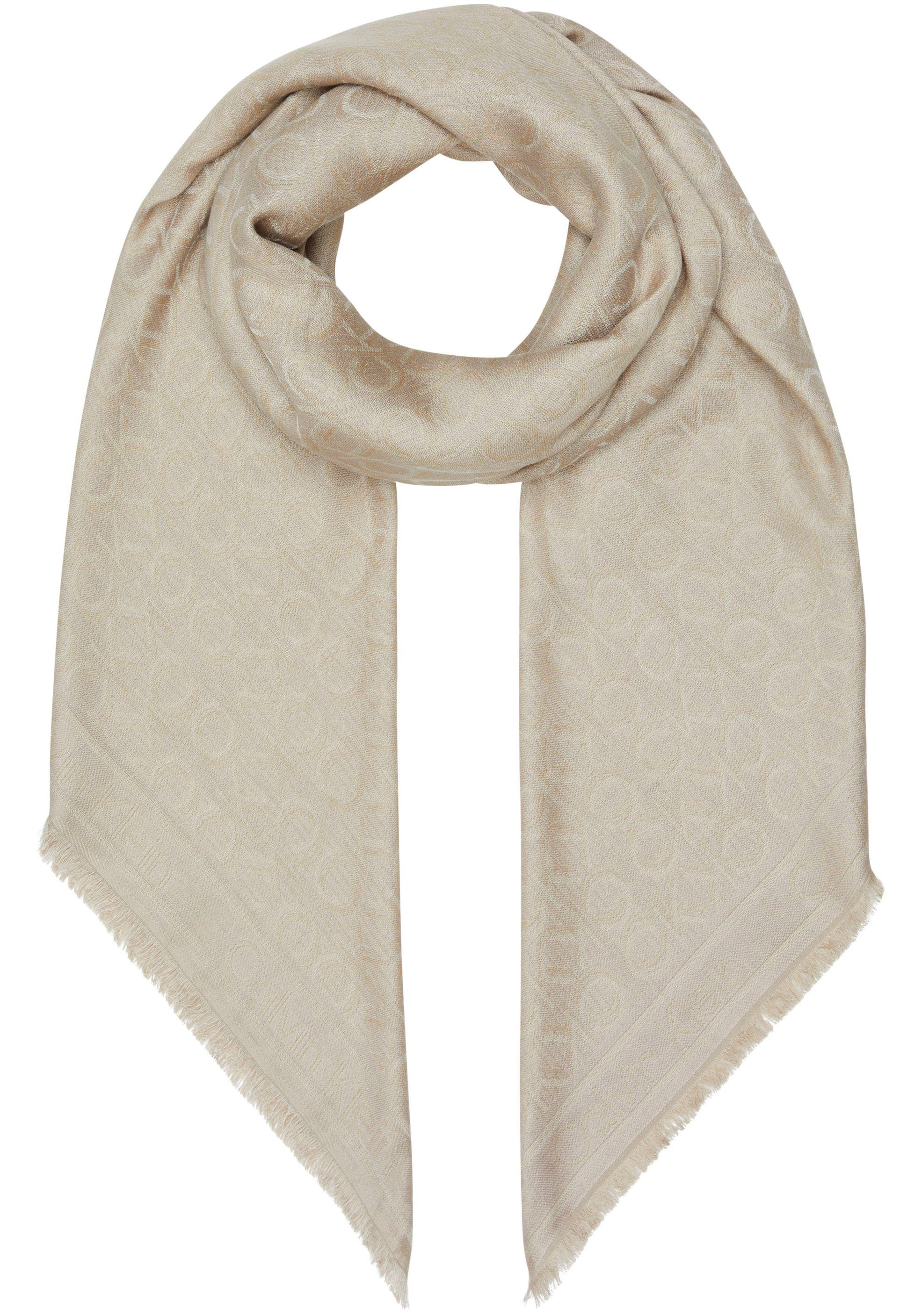 Calvin Klein Schal MONOGRAM JACQUARD SCARF 130X130 grau