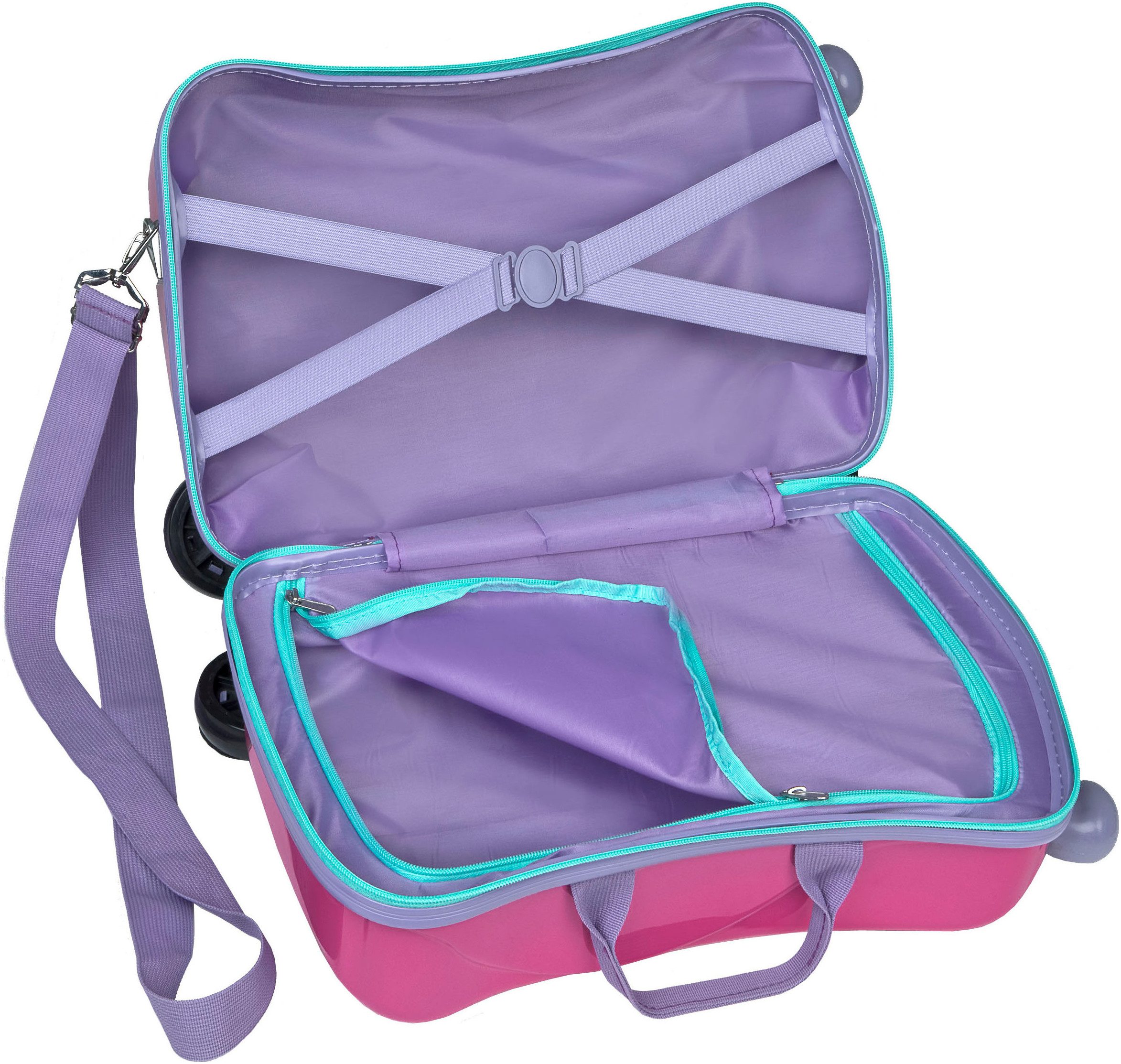 UNDERCOVER Kinderkoffer Ride-on Trolley, Gabby's Dollhouse, 4 Rollen, zum sitzen und ziehen