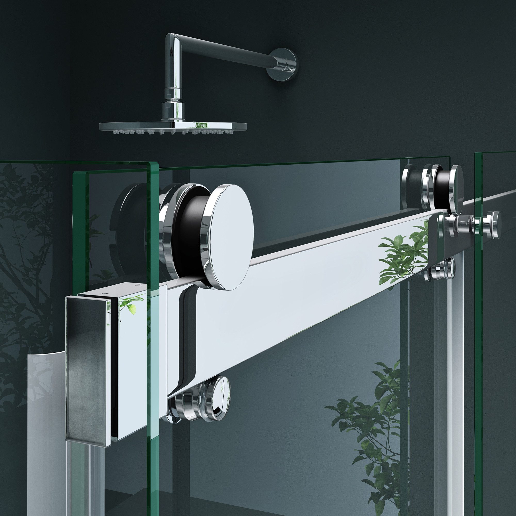 Mai & Mai Eckdusche Duschkabine Schiebetür Duschabtrennung 8mm ESG Nano H:195cm Rav17, BxT: 100x70 cm, Einscheibensicherheitsglas, ebenerdiger Einbau möglich – Bild 5 von 5