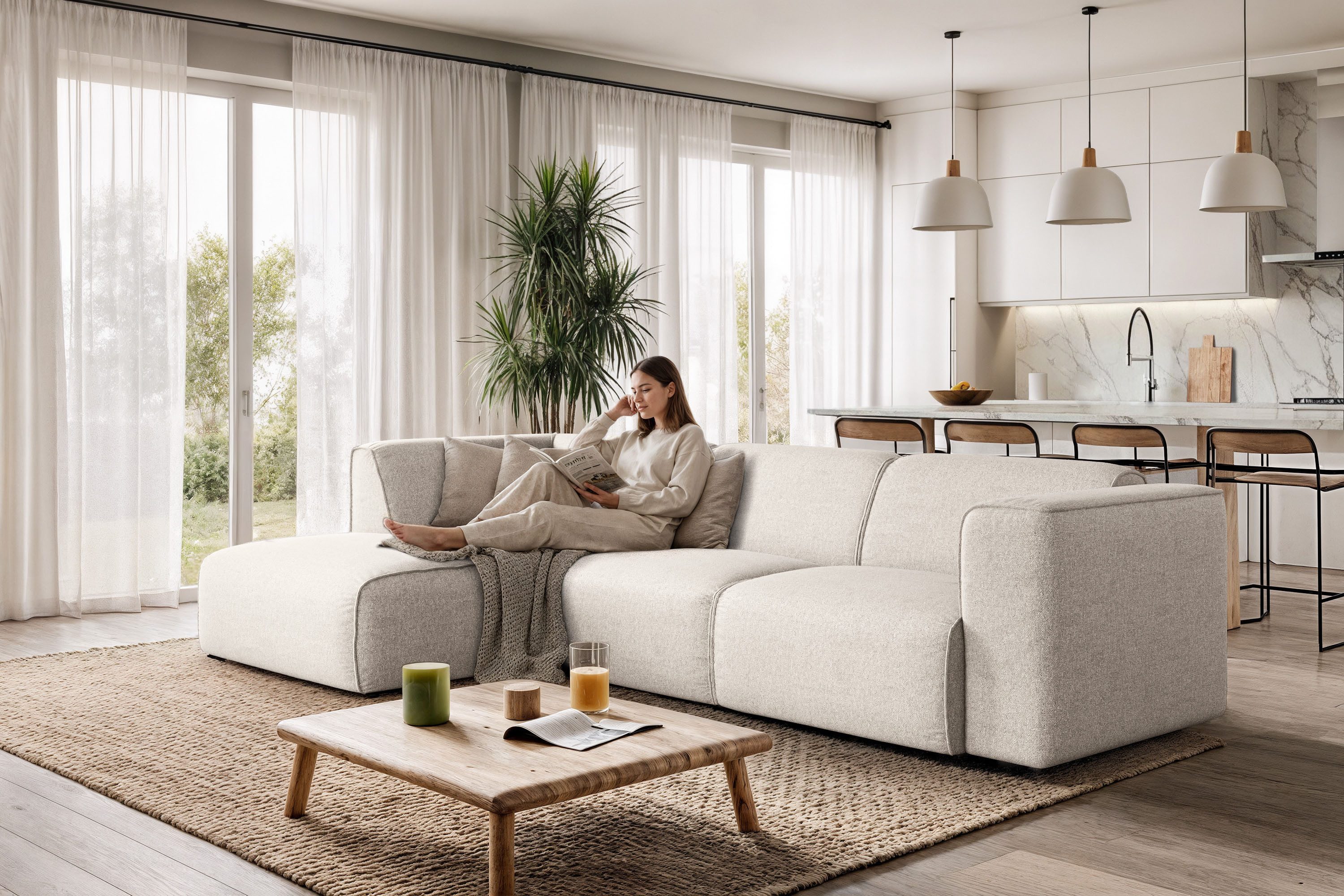 OTTO home Ecksofa Merid L-Form, B: 295 cm - OTTO. Verlässliche Qualität., jederzeit durch Module erweiterbar