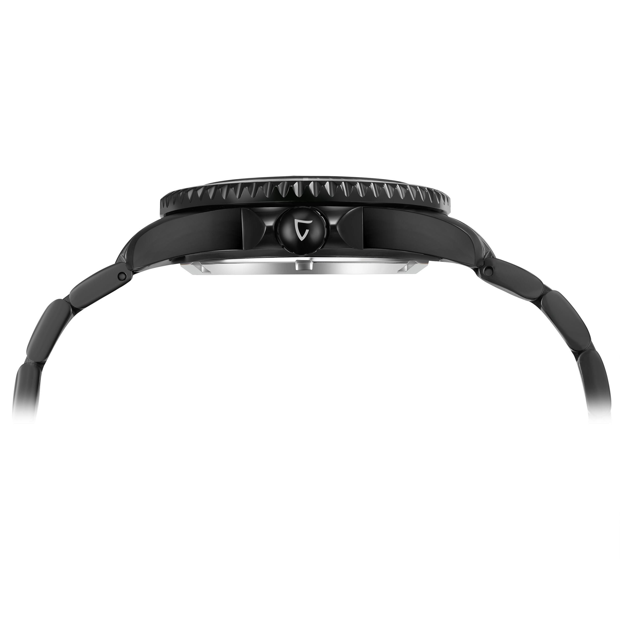 Gigandet Automatikuhr Herrenuhr, Armbanduhr, Taucheruhr, 43mm, SEA GROUND G2-010, Mineralglas, Aluminiumlünette, Schwarz, 30bar/300m wasserdicht